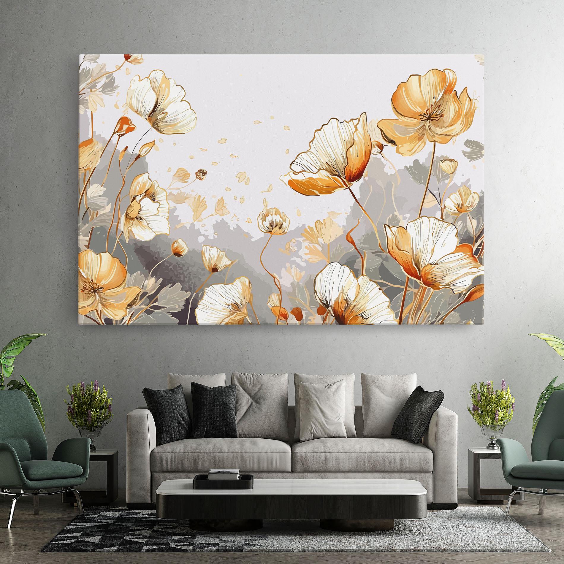 Tablou Canvas Gold Poppies mockup 7