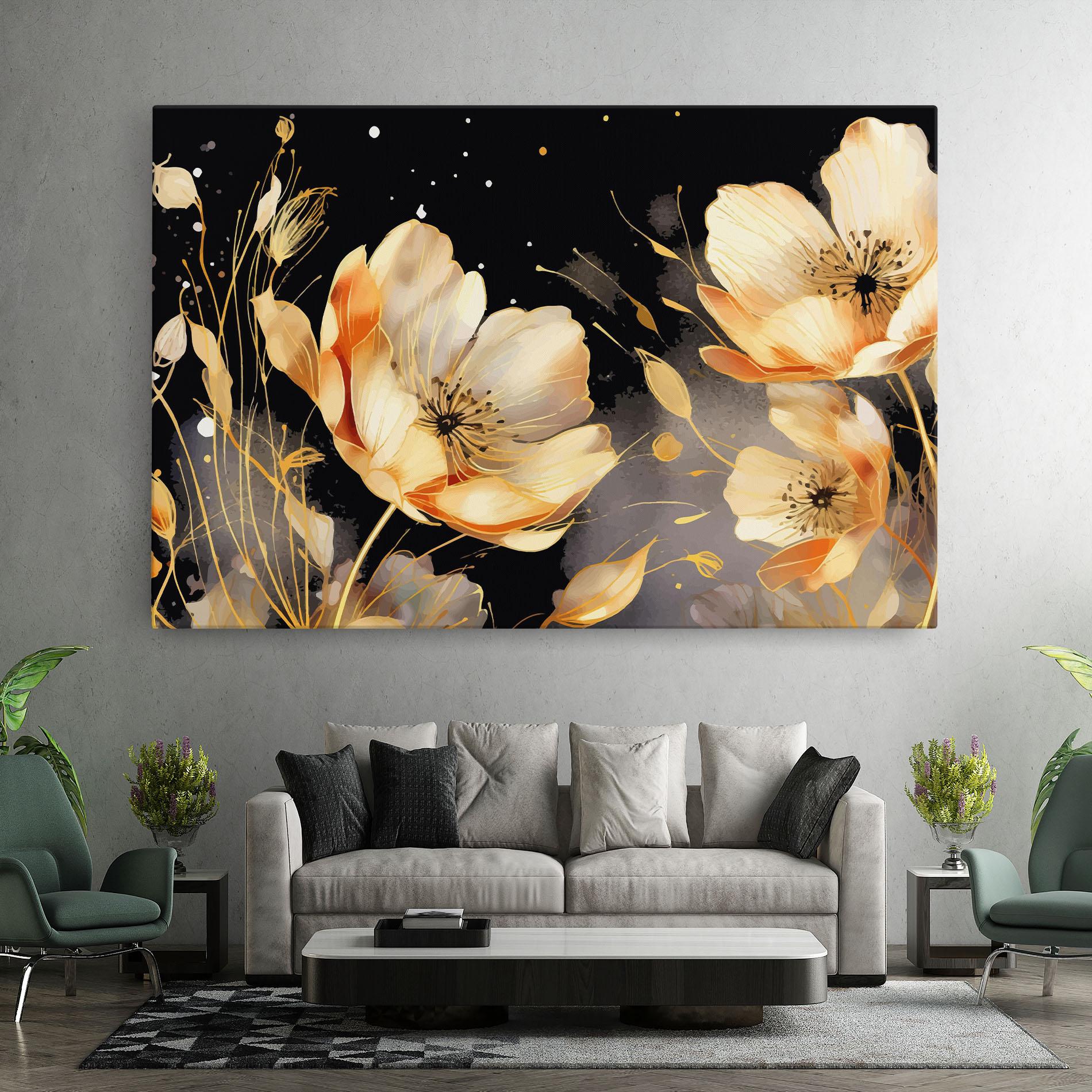 Tablou Canvas Gold Poppy Black mockup 7