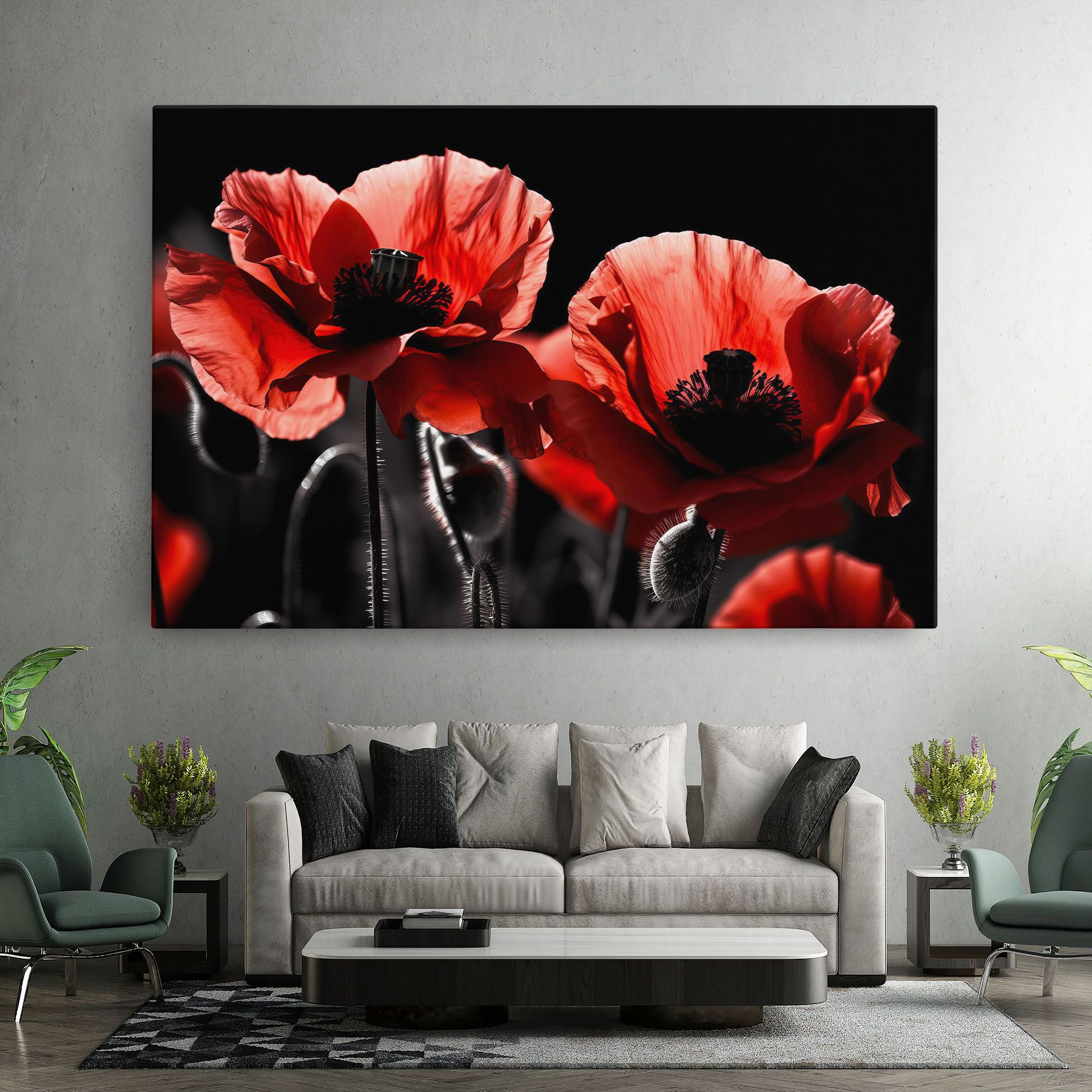Light Red Poppy On Black mockup 7