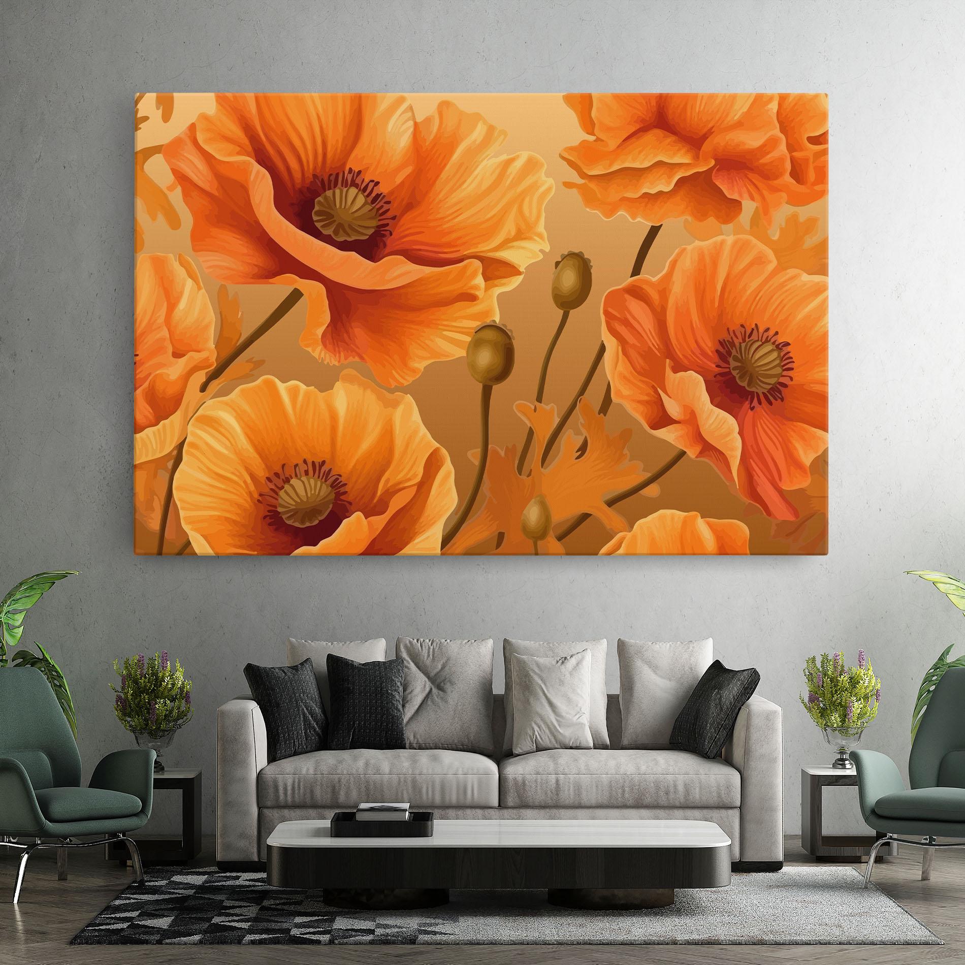 Tablou Canvas Pastel Orange Poppy mockup 7