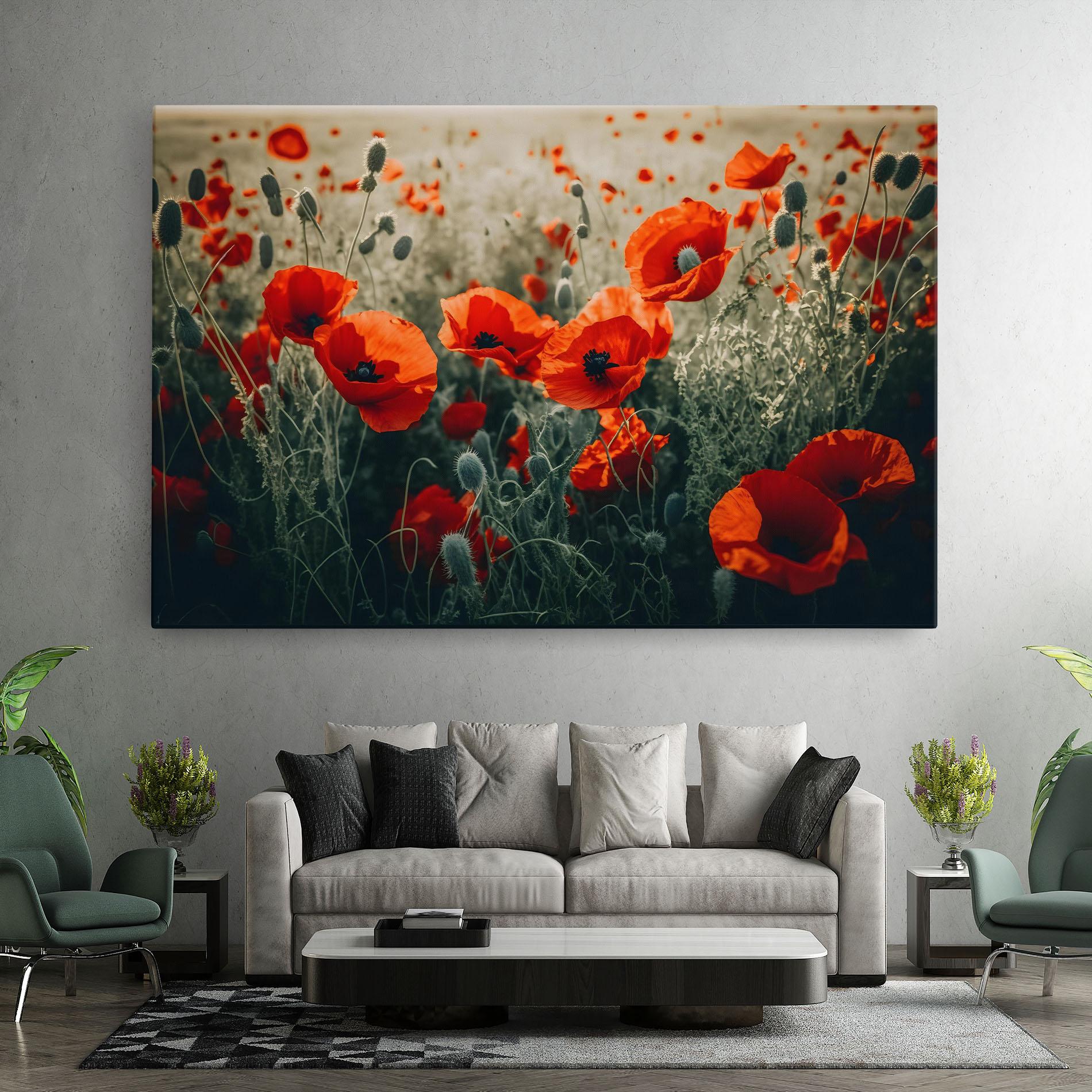 Tablou Canvas Poppy Grass Field mockup 7