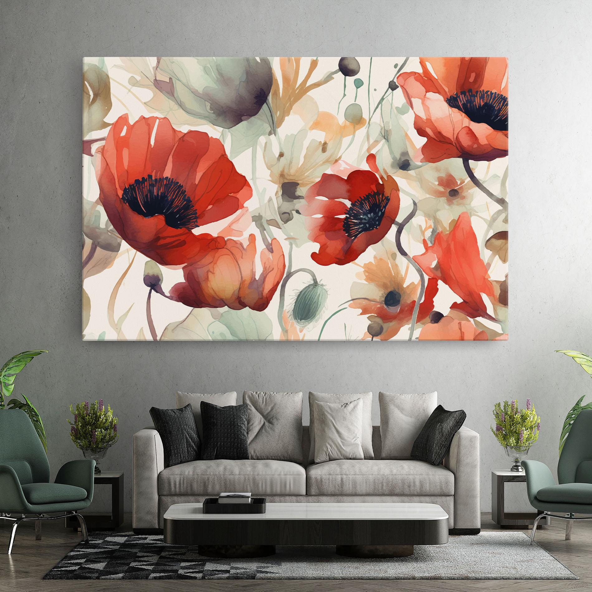 Tablou Canvas Poppy Red Cream mockup 7