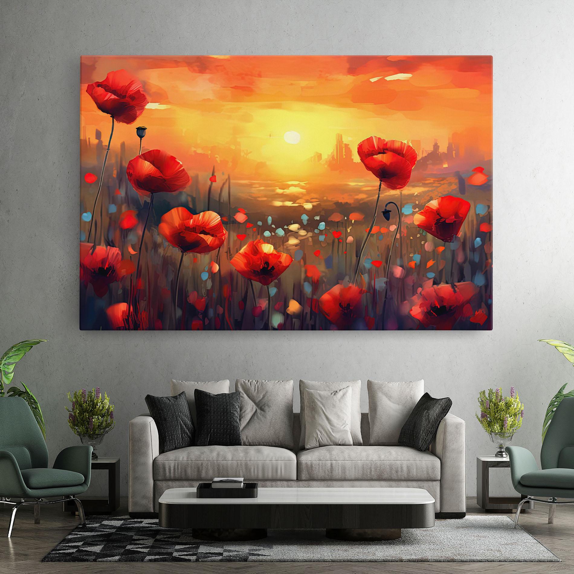 Tablou Canvas Sunrise Painting Poppies mockup 7