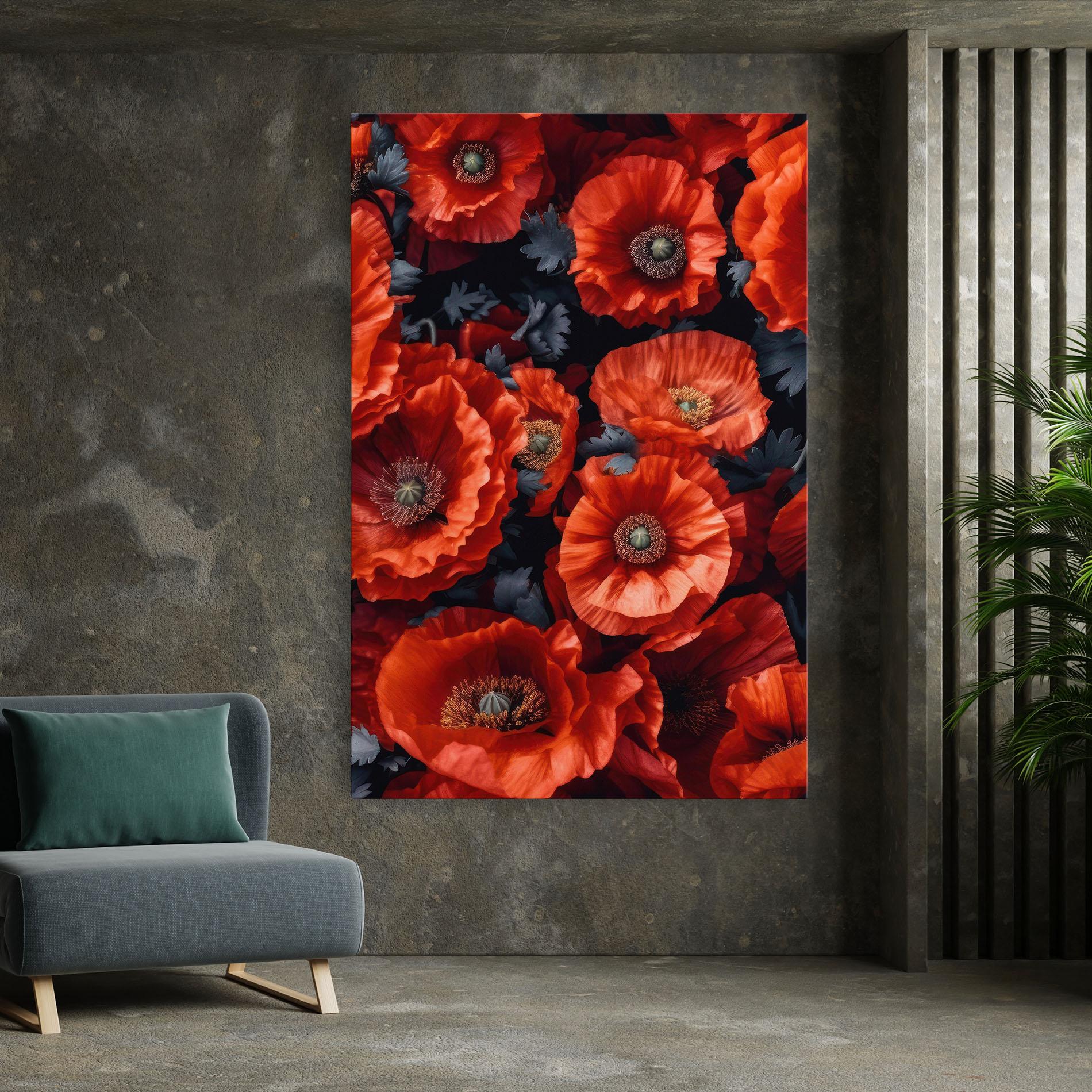 Tablou Canvas Black Red Poppies mockup 7