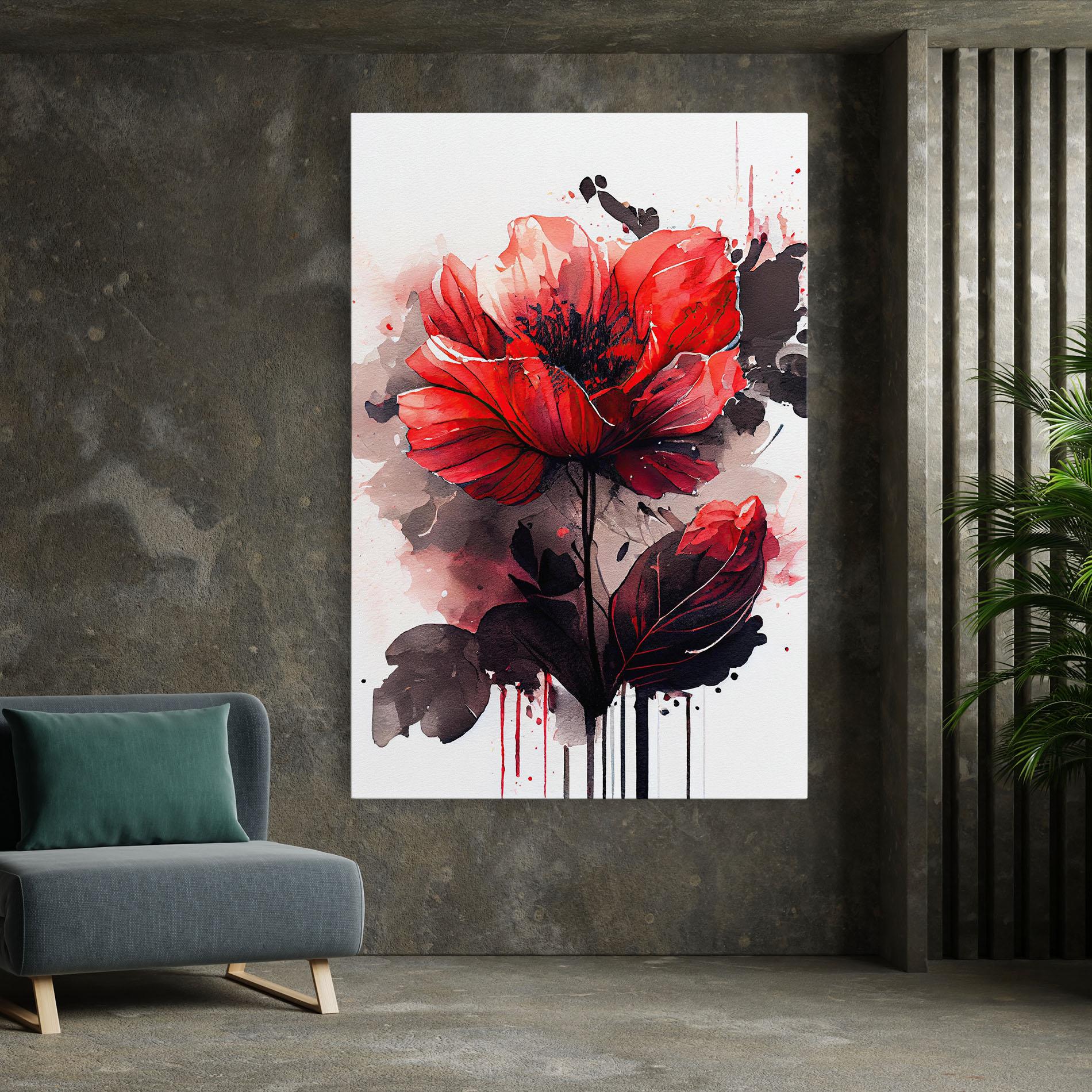 Tablou Canvas Watercolor Poppy mockup 7