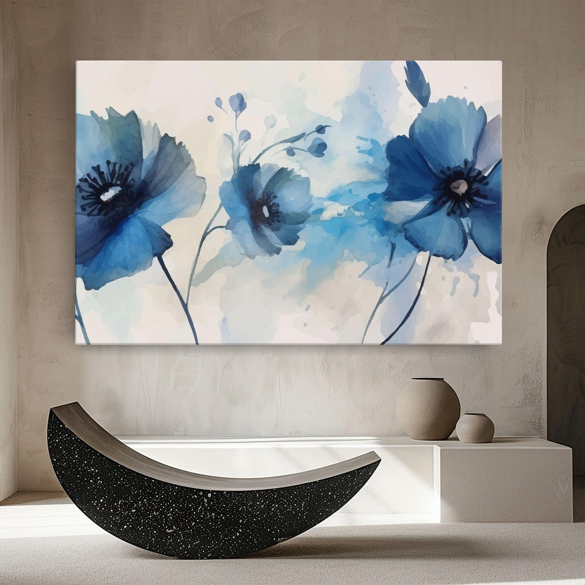 Tablou Canvas Blue Poppies mockup 8