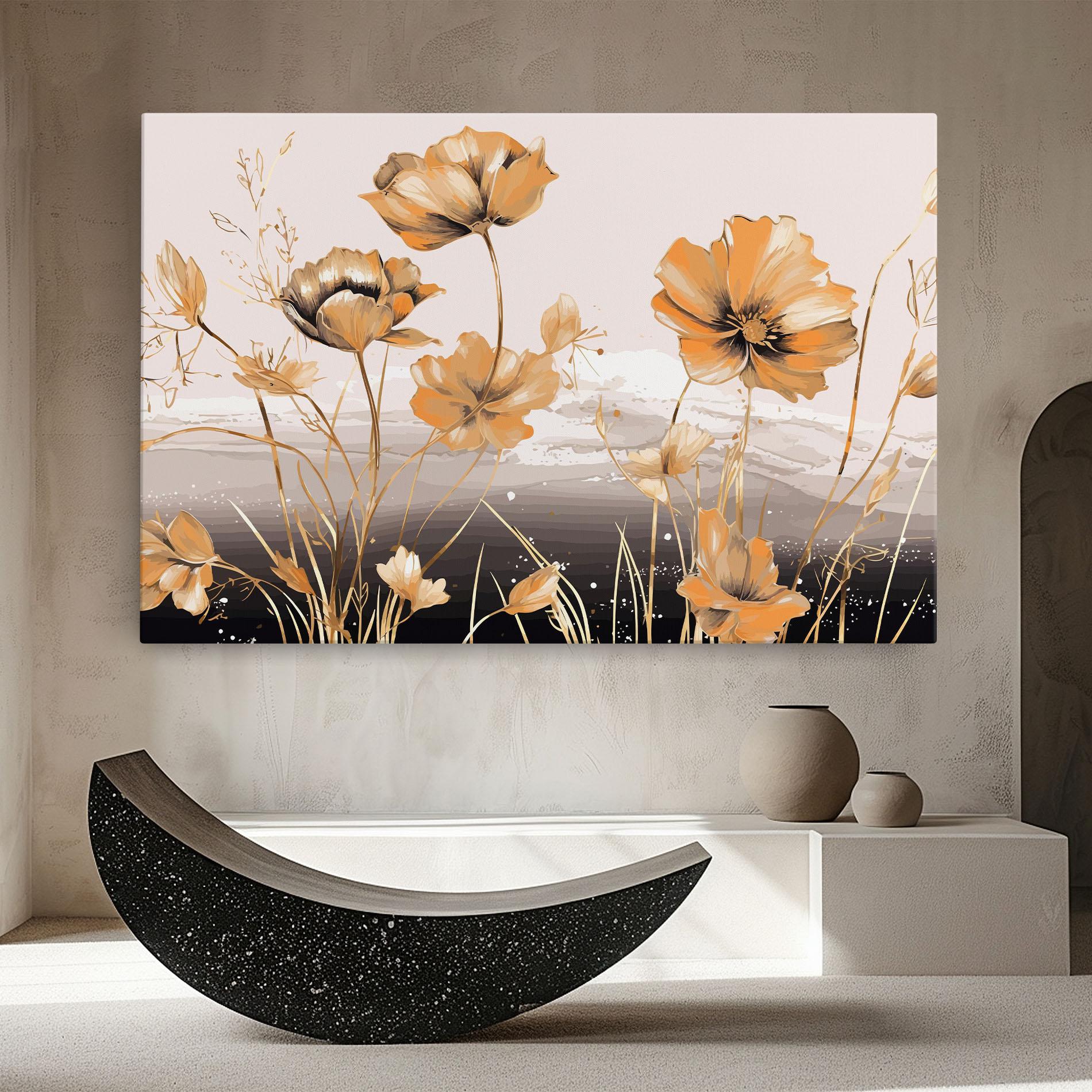 Tablou Canvas Gold Black Poppy mockup 8