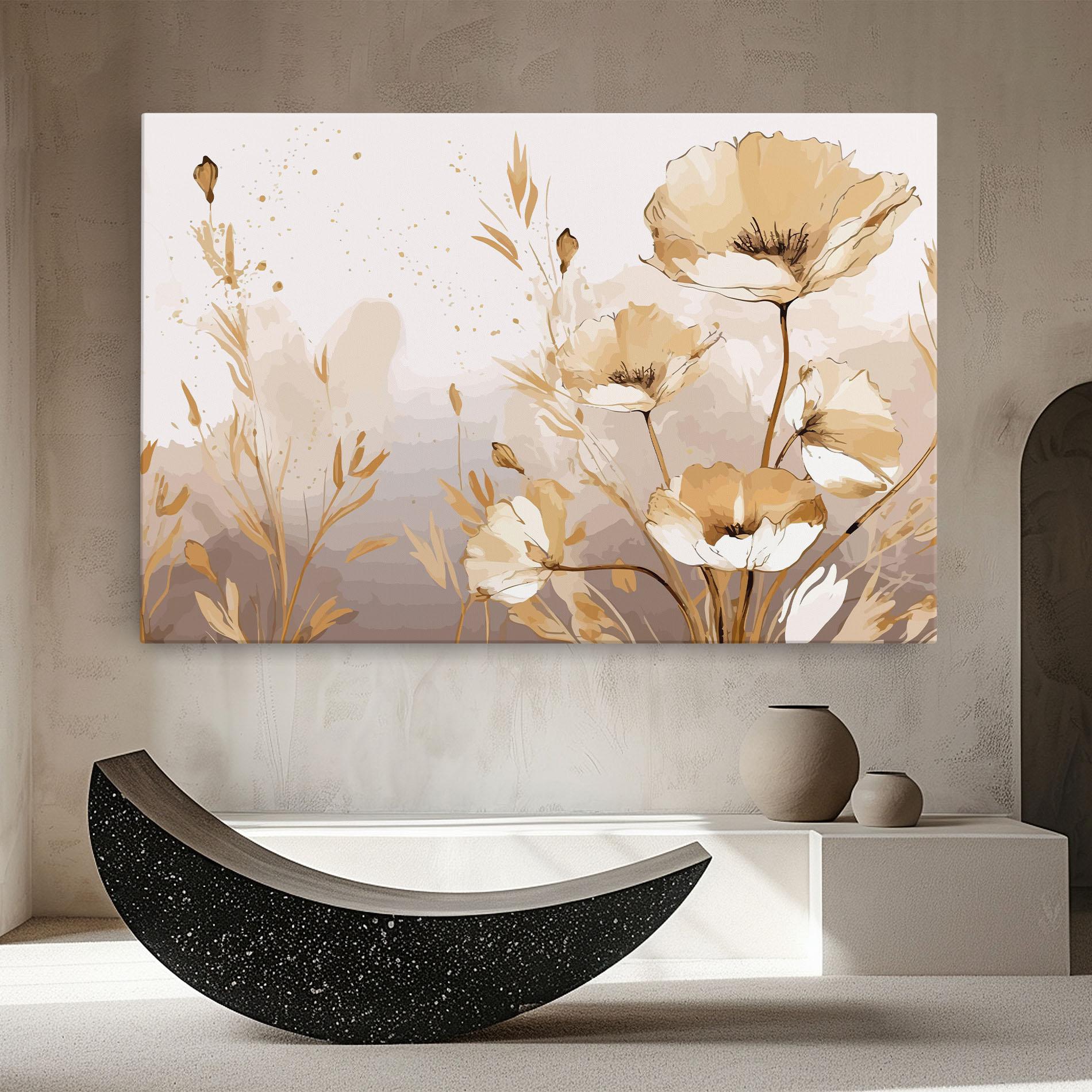 Tablou Canvas Gold Cream Poppy mockup 8