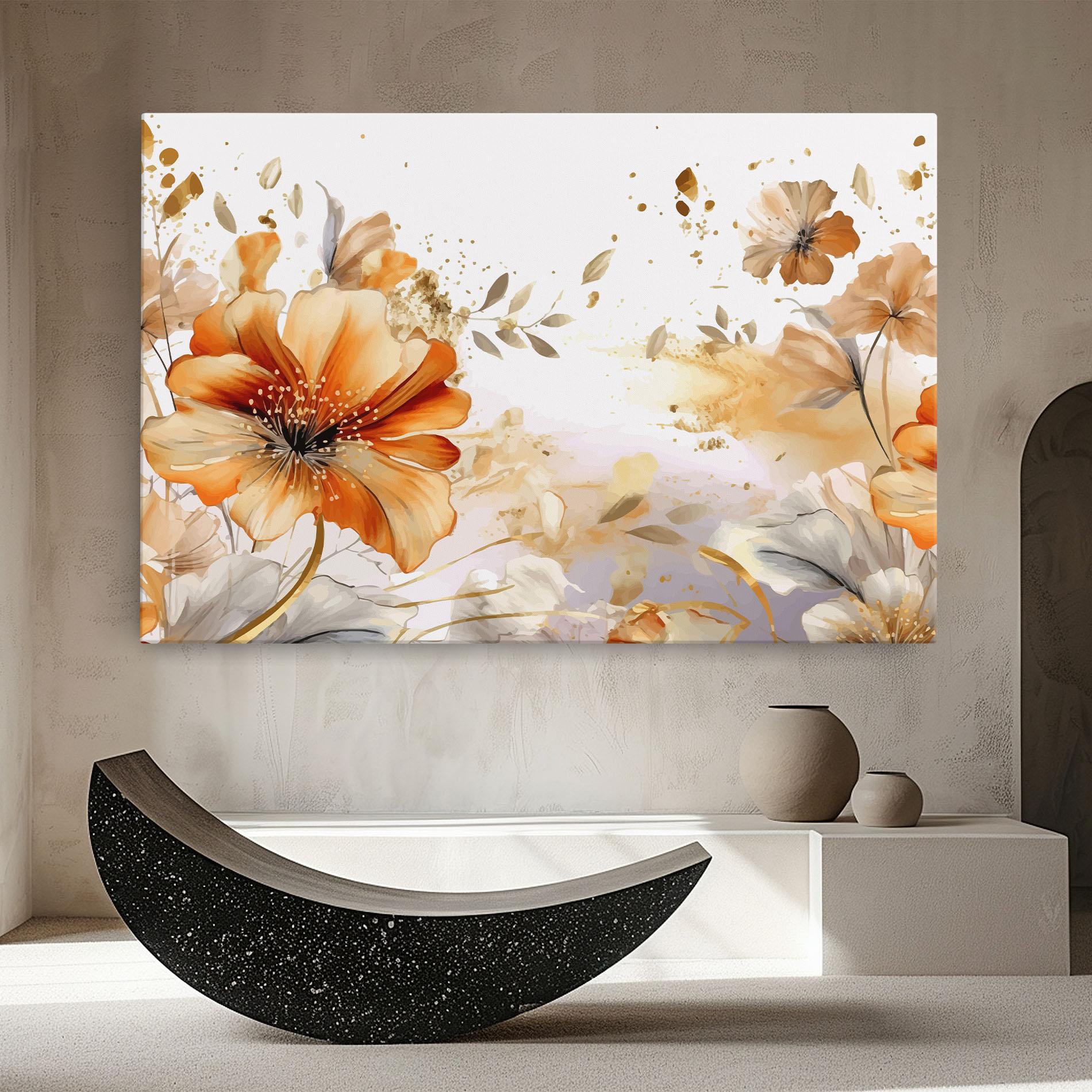 Tablou Canvas Gold Orange Poppy mockup 8