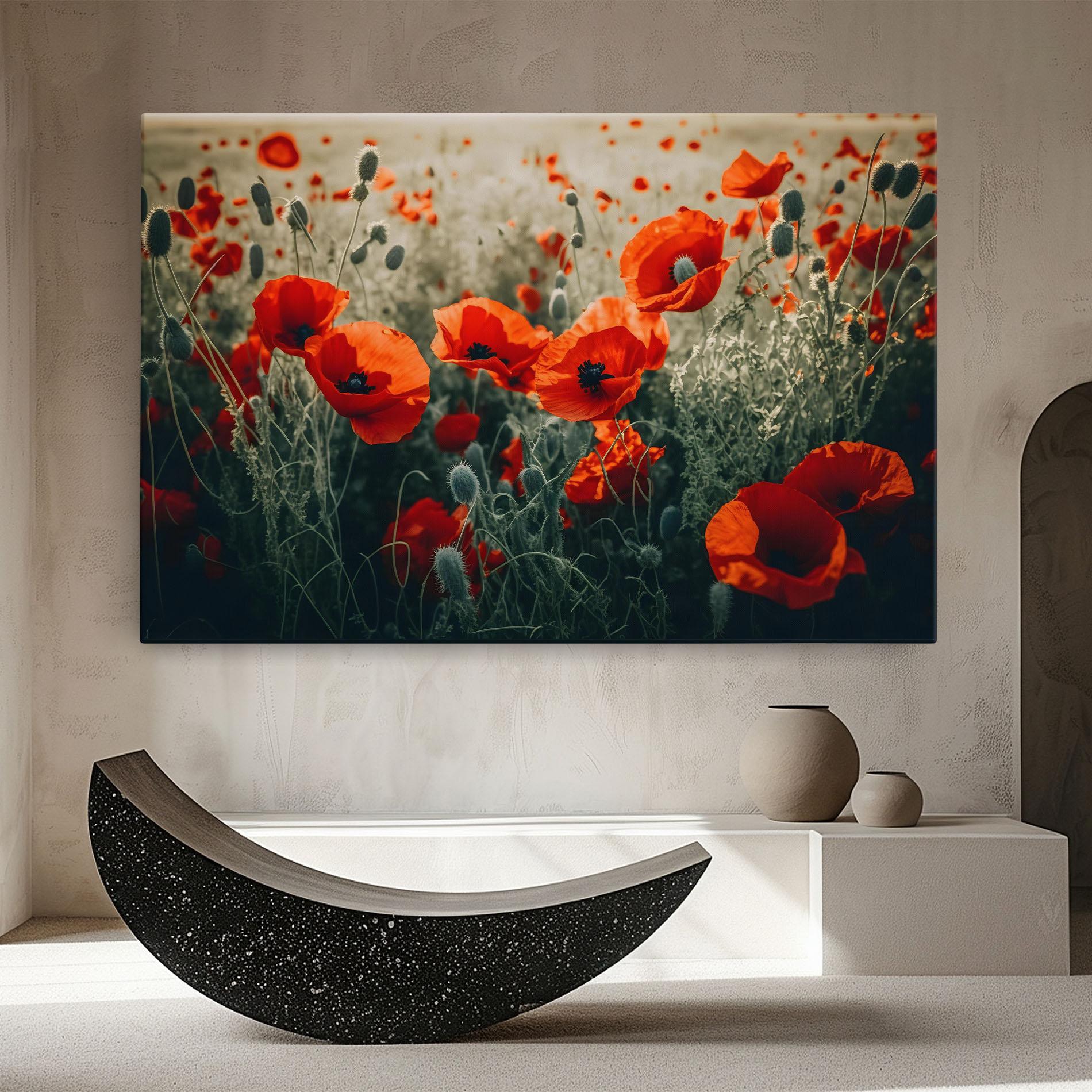 Tablou Canvas Poppy Grass Field mockup 8