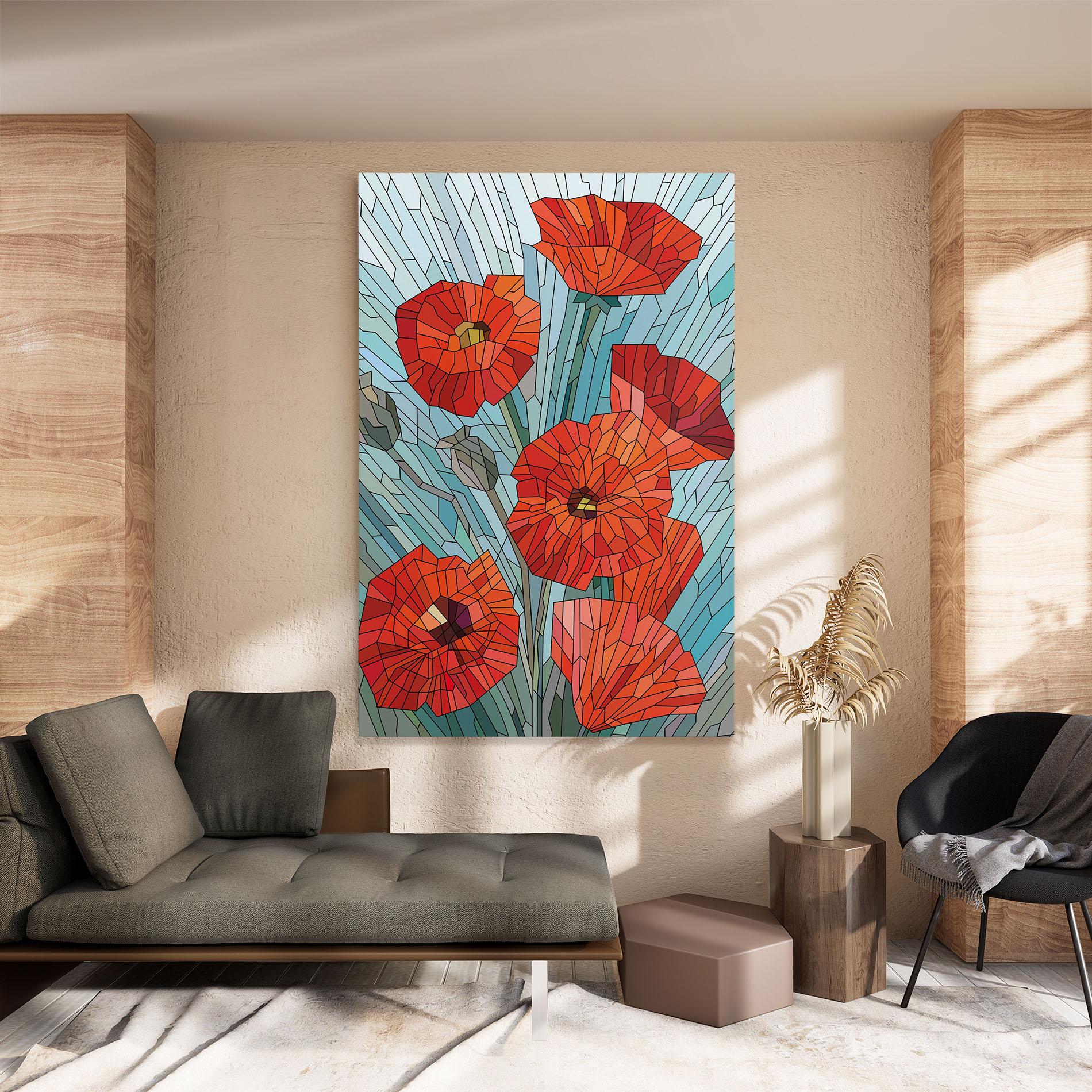 Tablou Canvas Blue Glass Poppy mockup 8