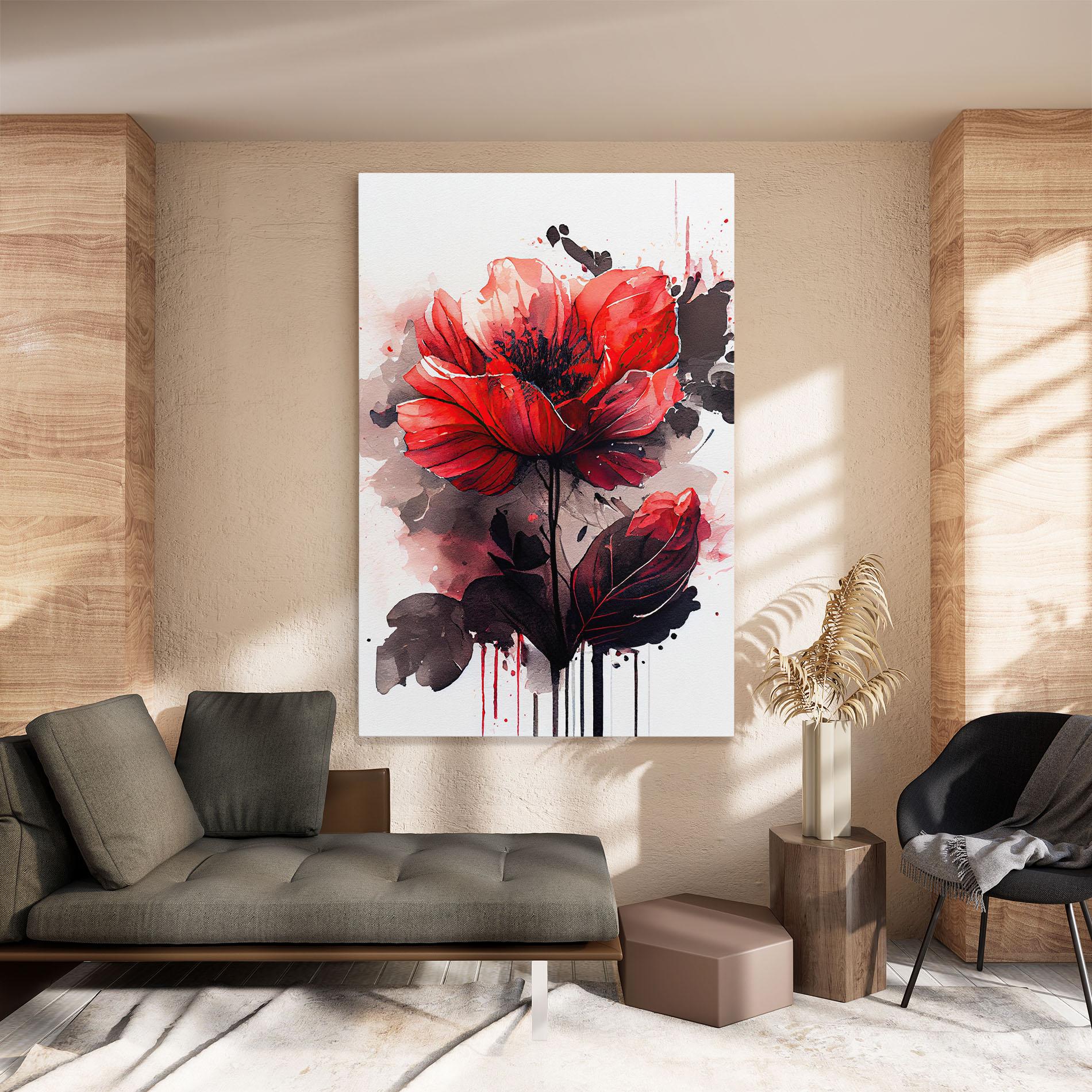 Tablou Canvas Watercolor Poppy mockup 8