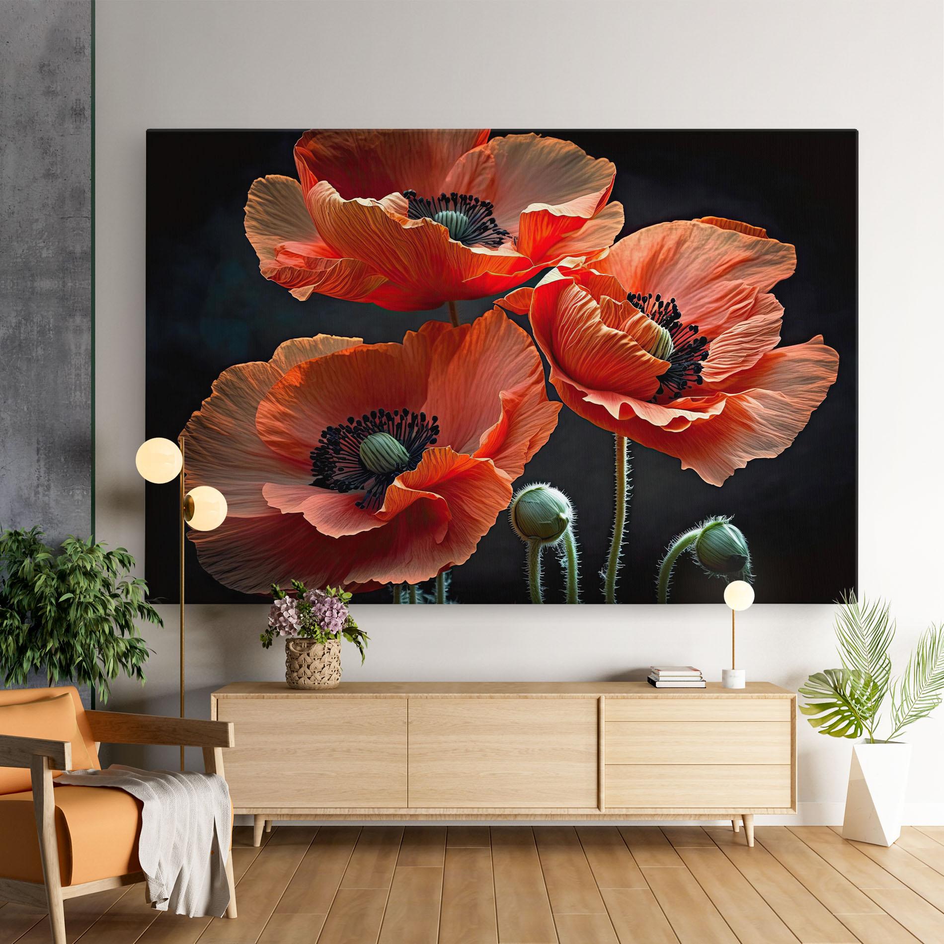 Tablou Canvas 3 Poppies mockup 9