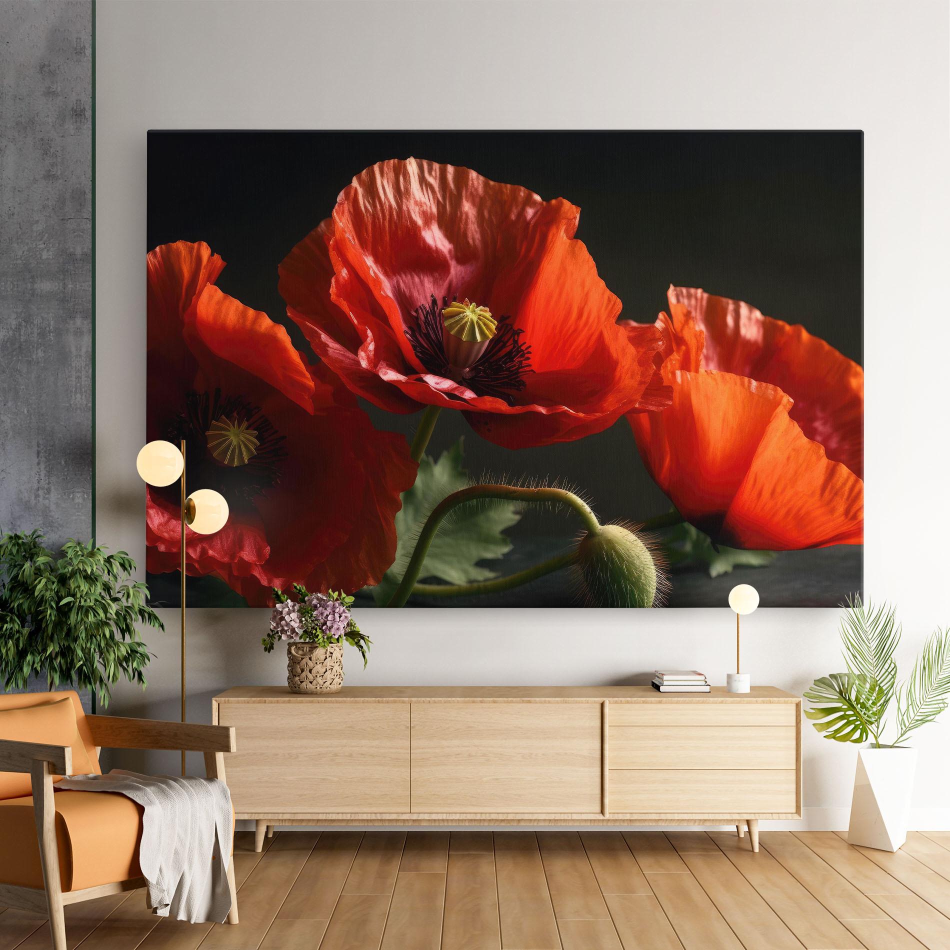 Tablou Canvas 3 Pretty Poppies mockup 9