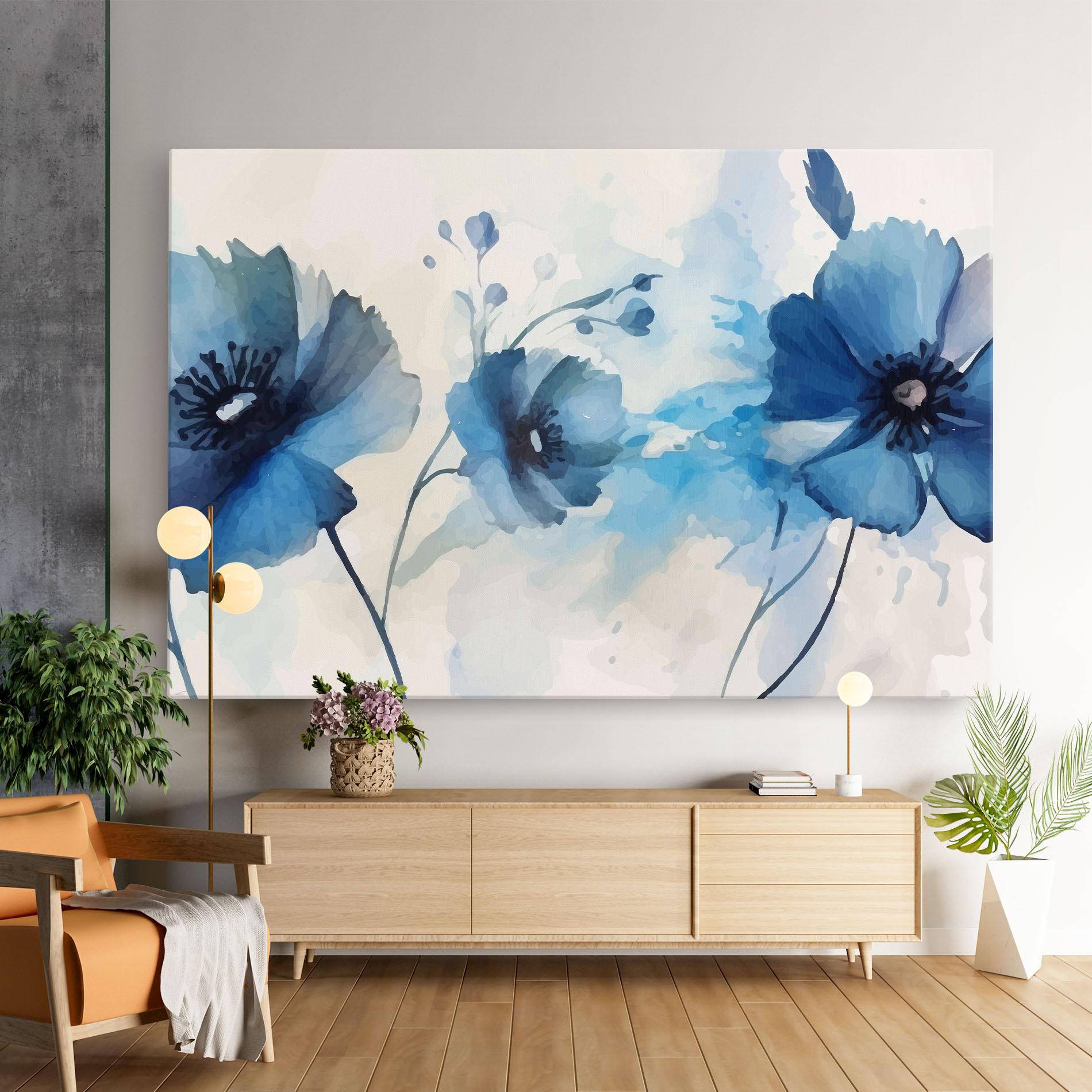 Tablou Canvas Blue Poppies mockup 9