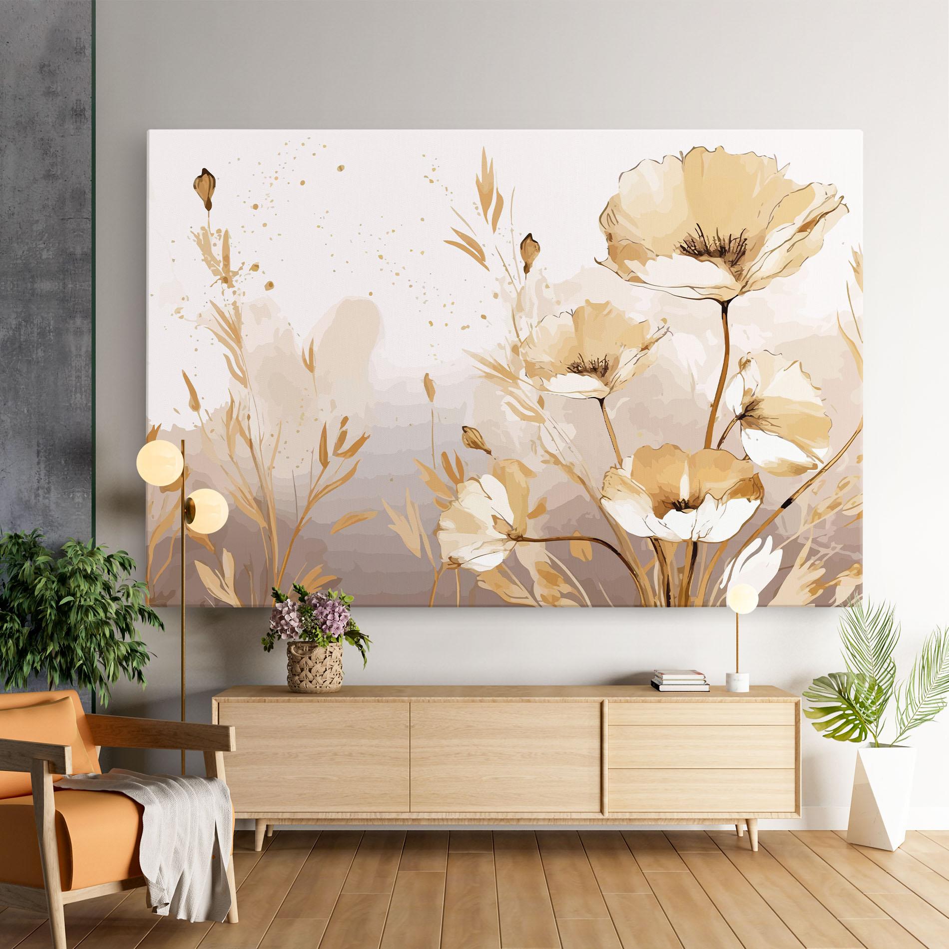 Tablou Canvas Gold Cream Poppy mockup 9