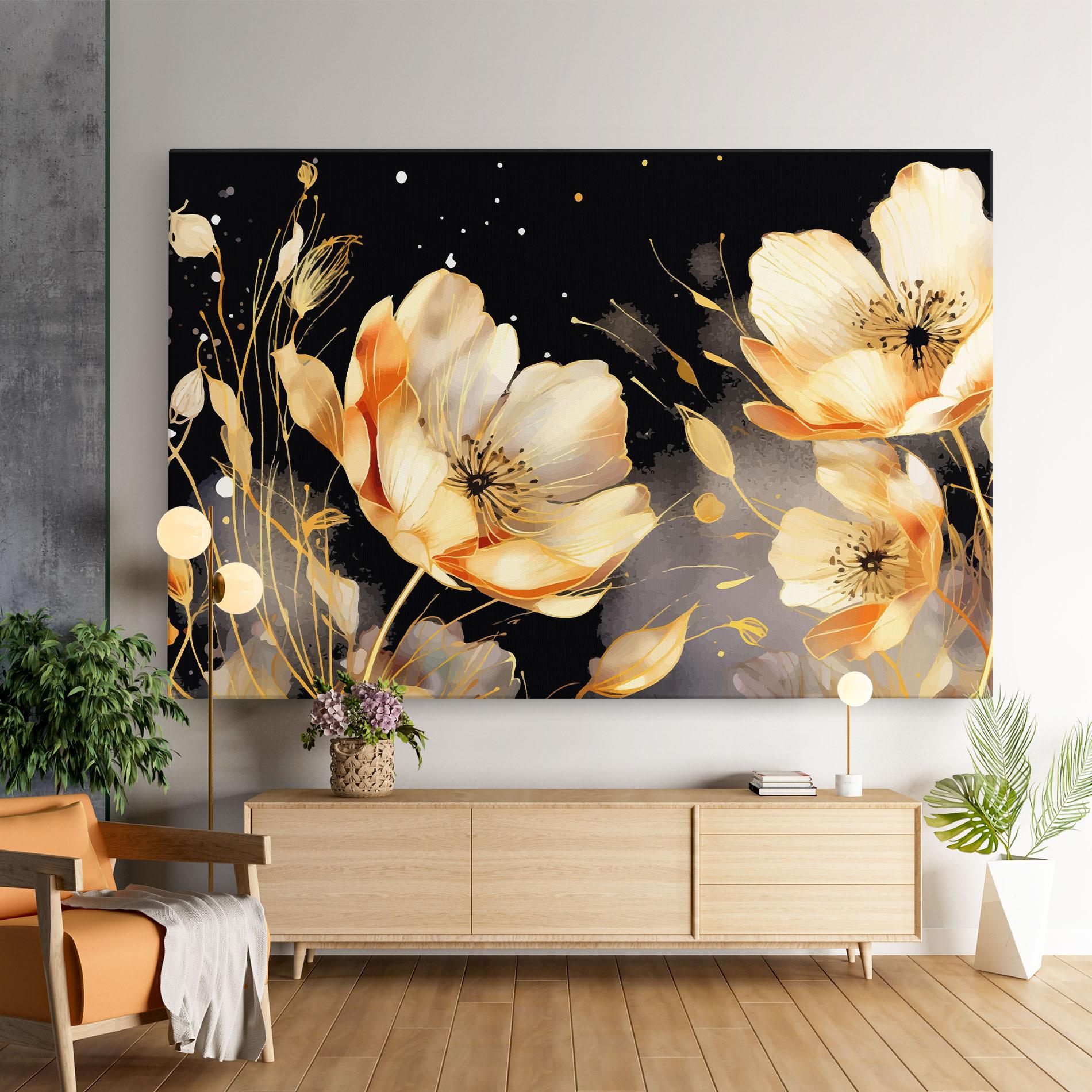 Tablou Canvas Gold Poppy Black mockup 9