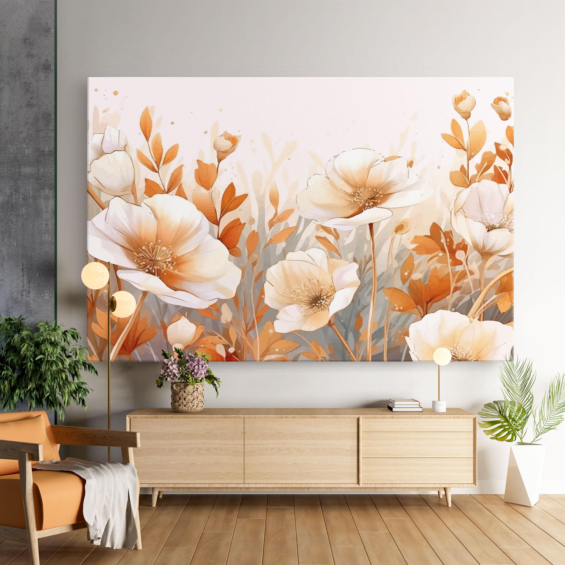 Tablou Canvas Orange Cream Poppy mockup 9