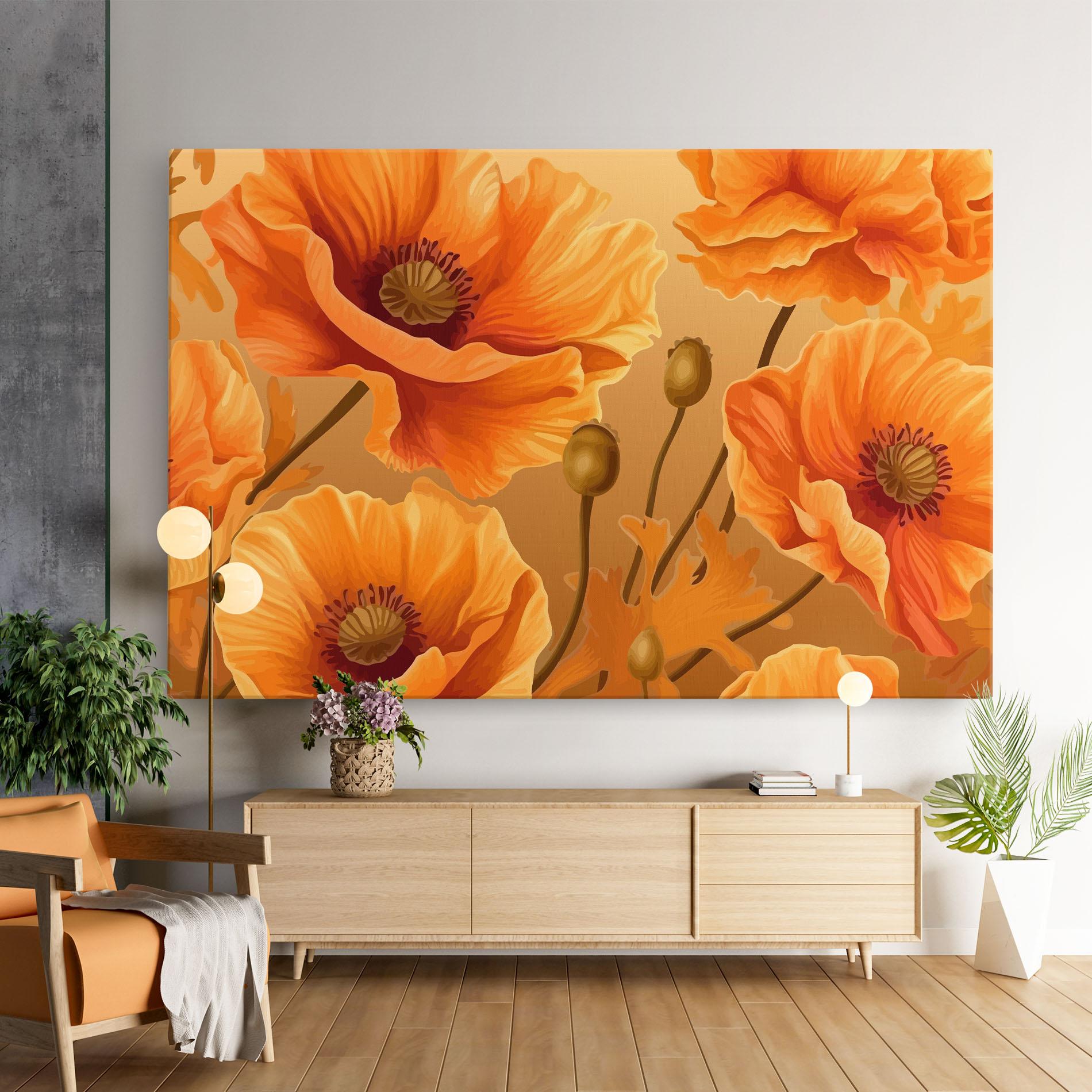 Tablou Canvas Pastel Orange Poppy mockup 9