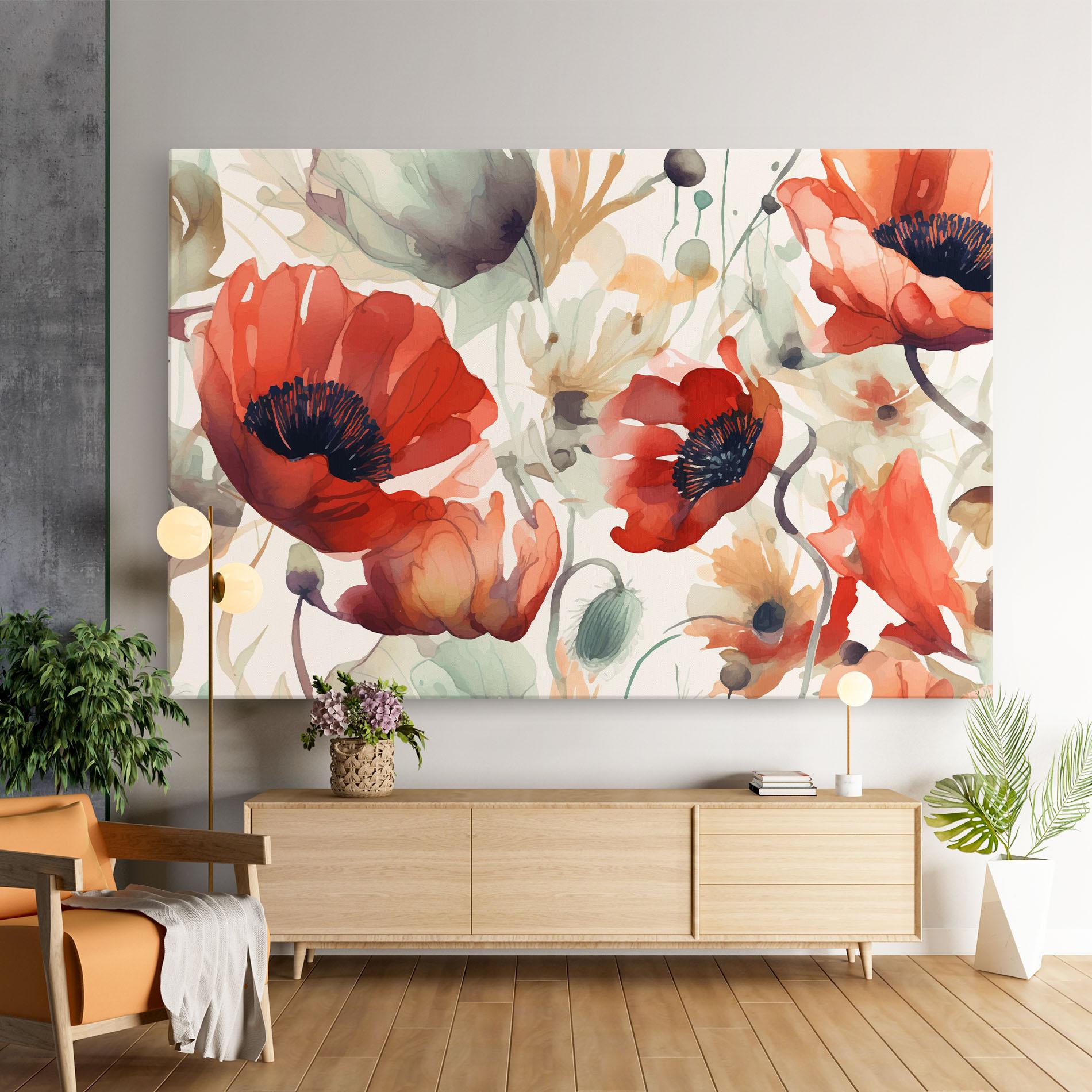 Tablou Canvas Poppy Red Cream mockup 9