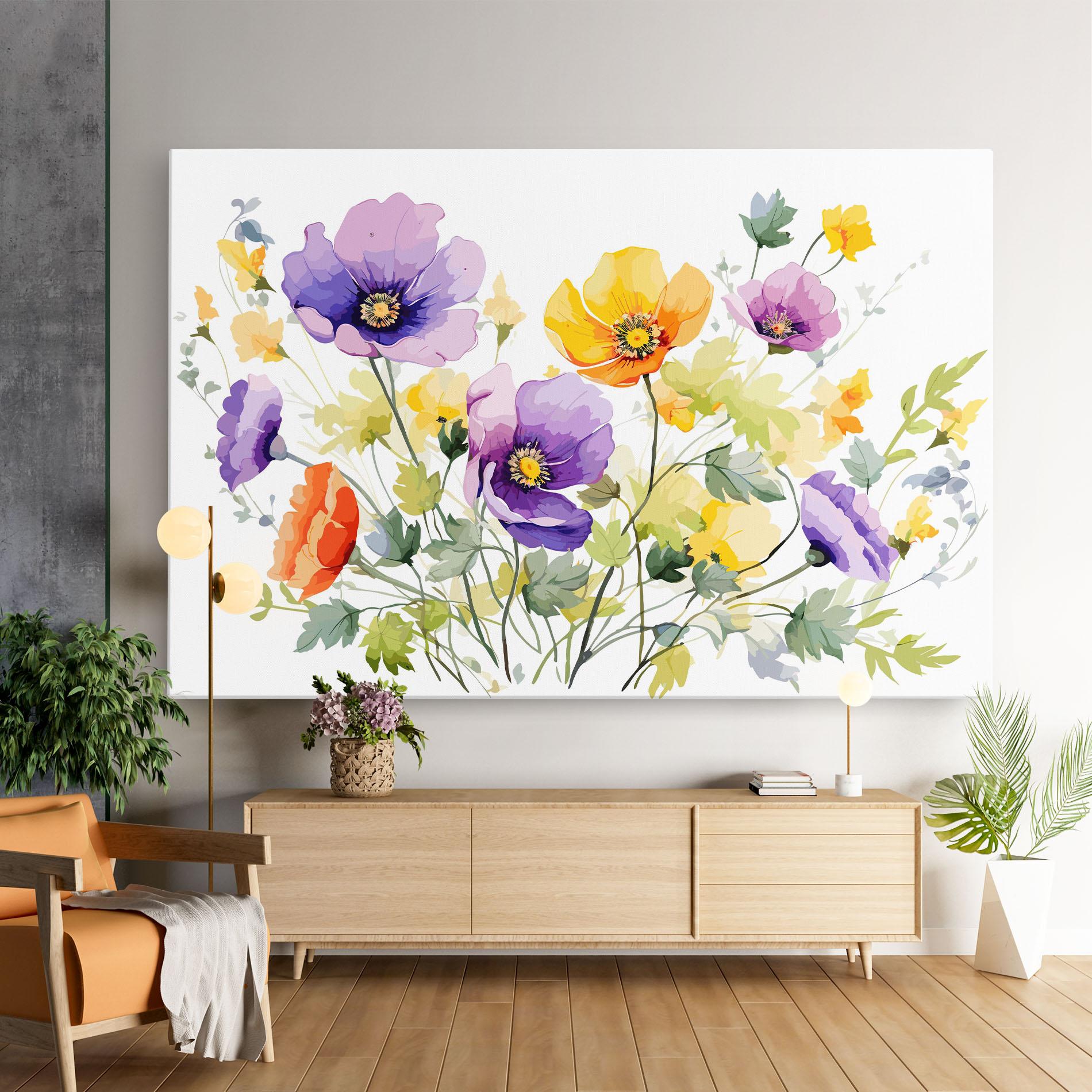 Tablou Canvas Purple Orange Poppy mockup 9