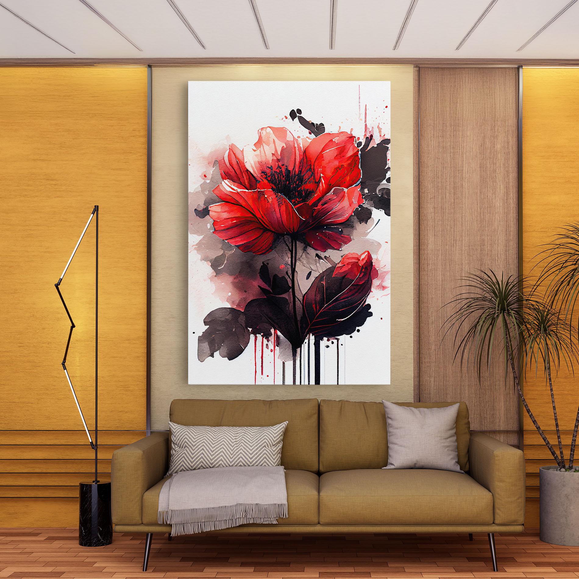 Tablou Canvas Watercolor Poppy mockup 9