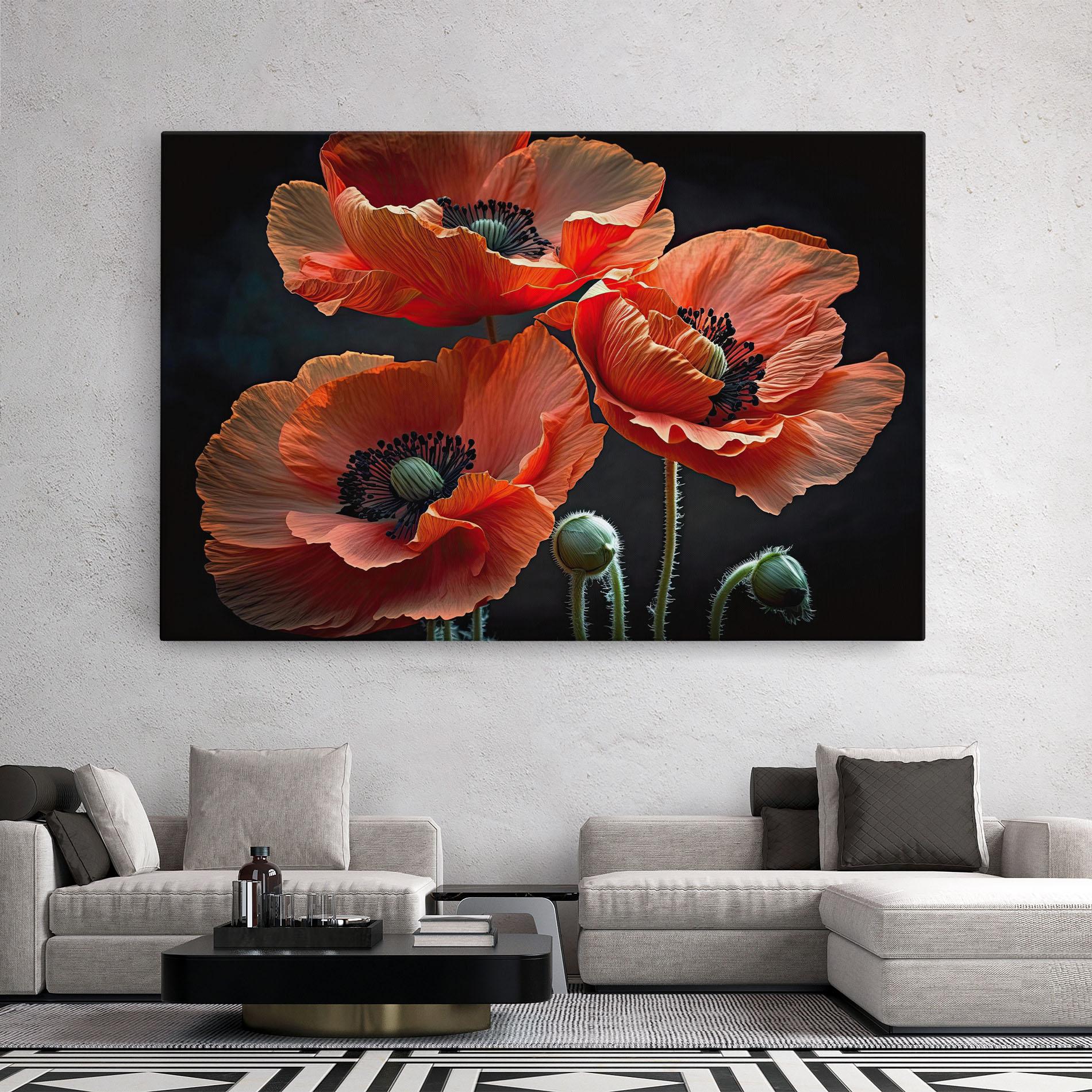 Tablou Canvas 3 Poppies mockup 2