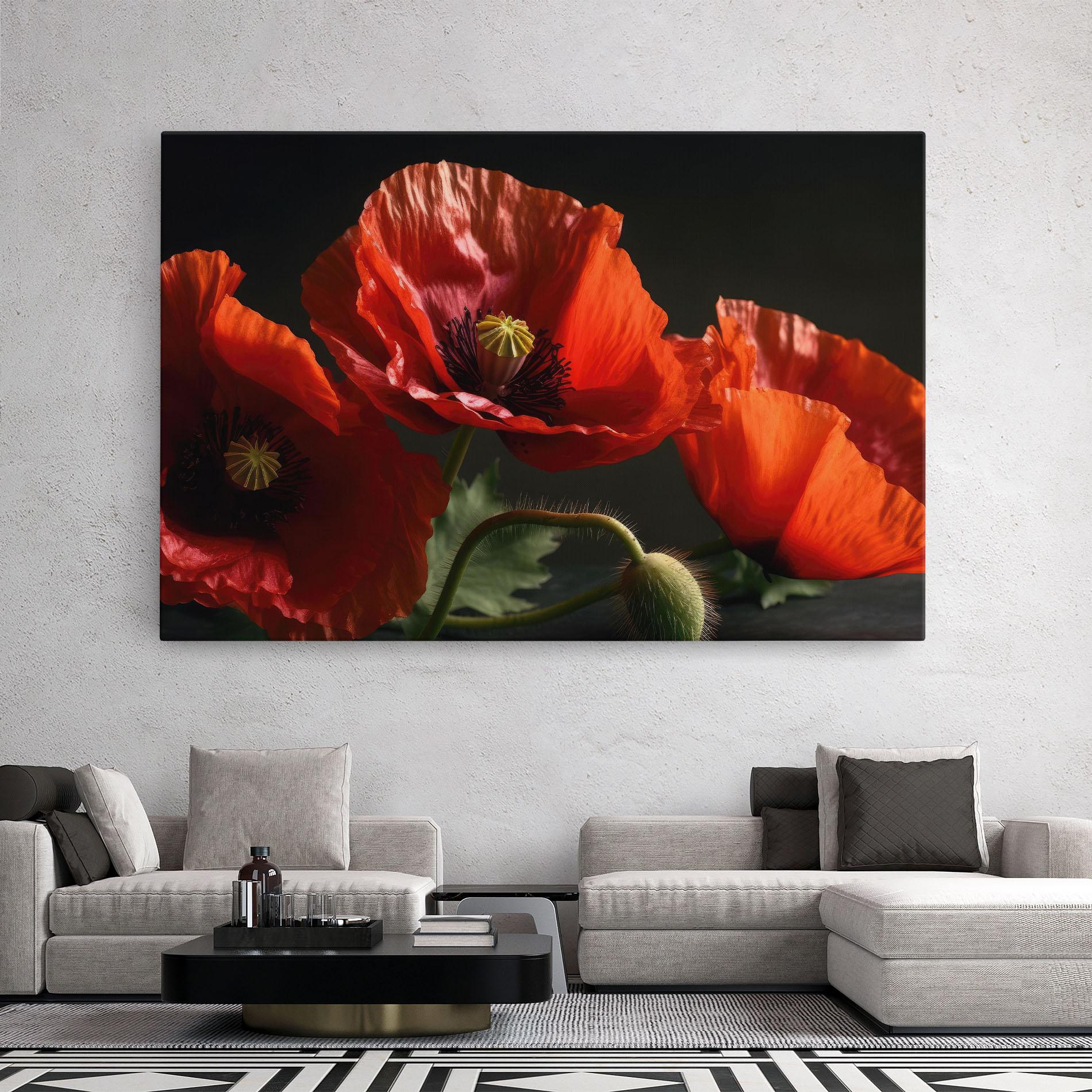 Tablou Canvas 3 Pretty Poppies mockup 2
