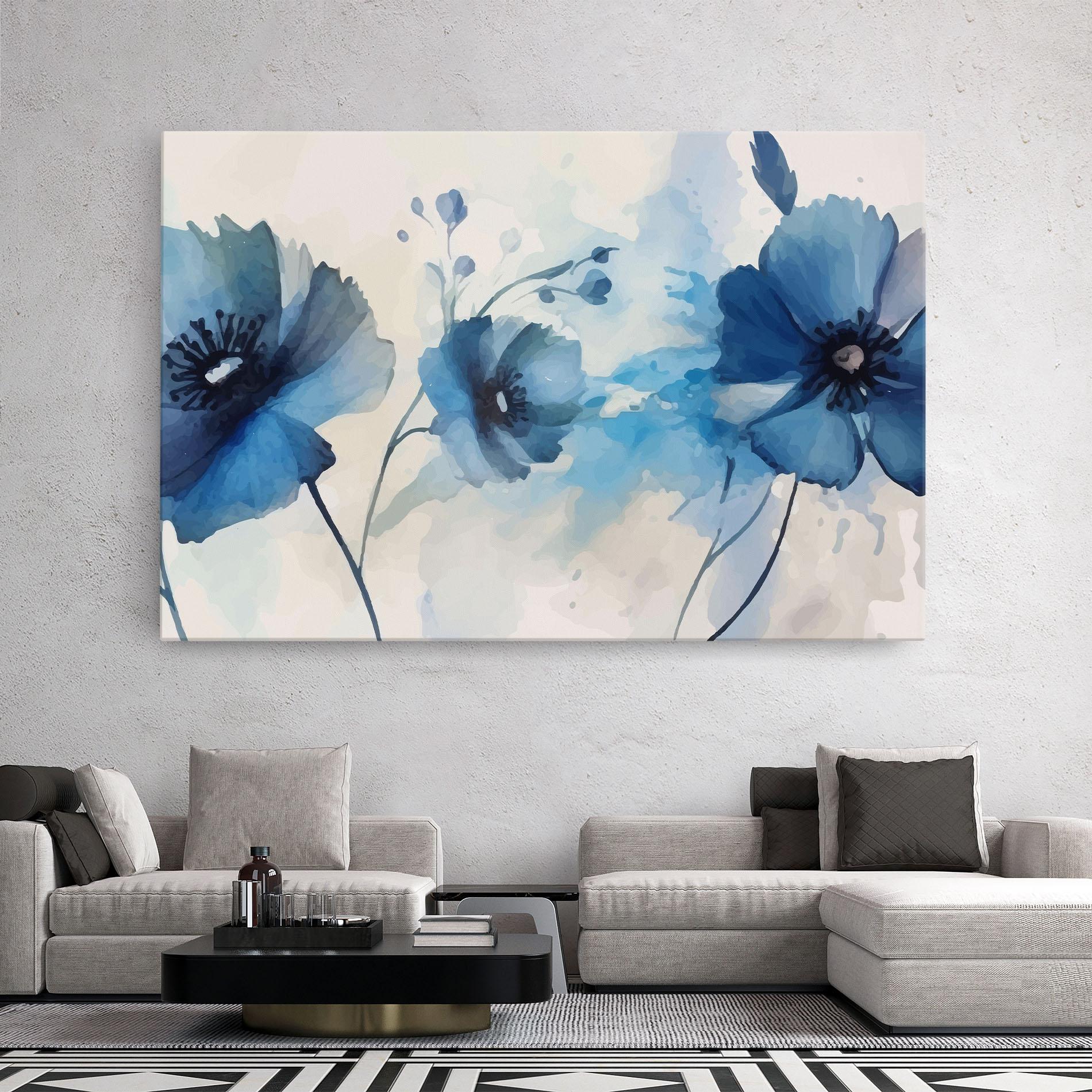 Tablou Canvas Blue Poppies mockup 2