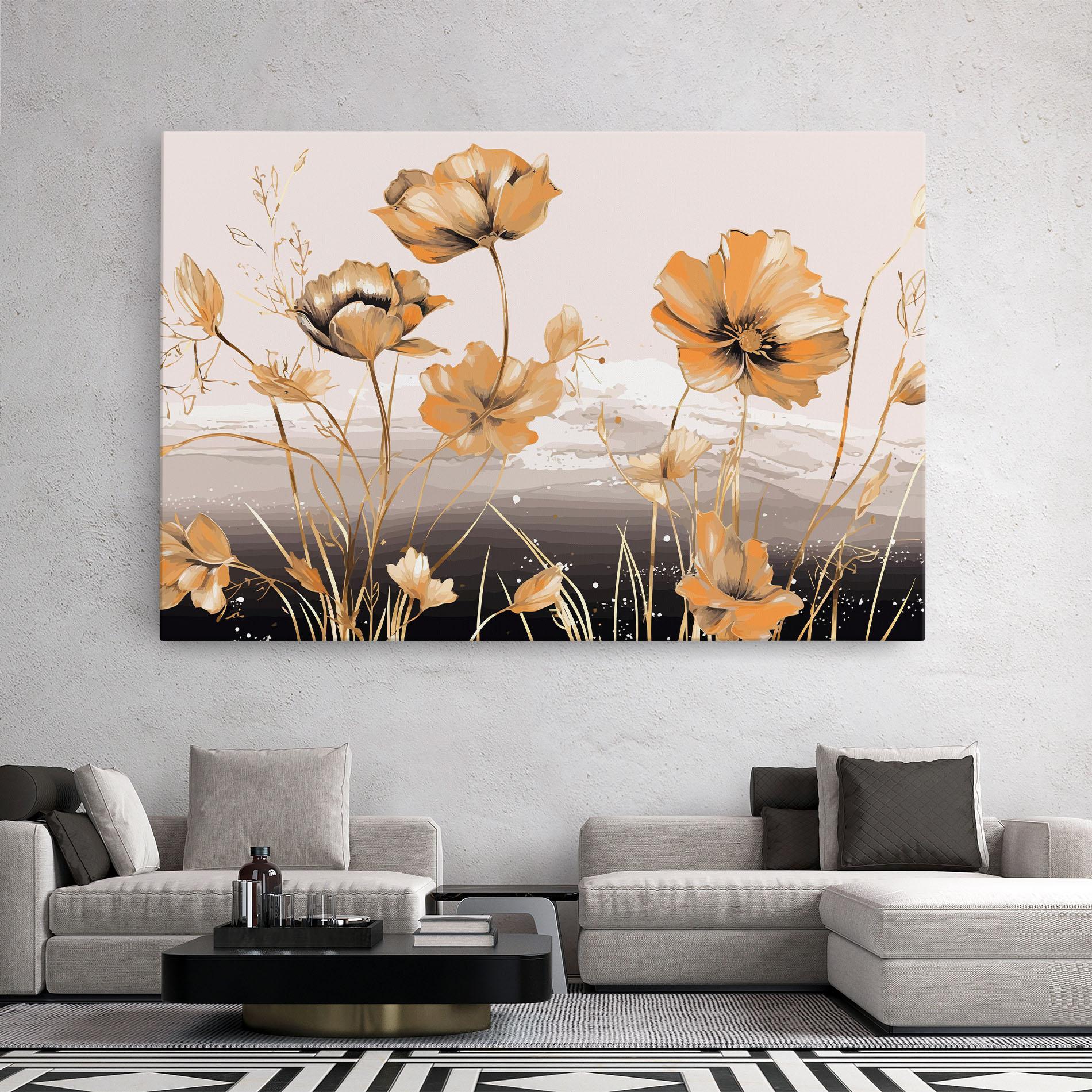 Tablou Canvas Gold Black Poppy mockup 2