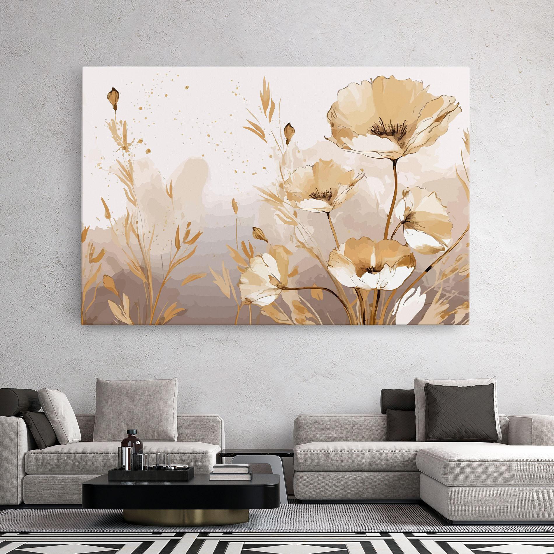 Tablou Canvas Gold Cream Poppy mockup 2