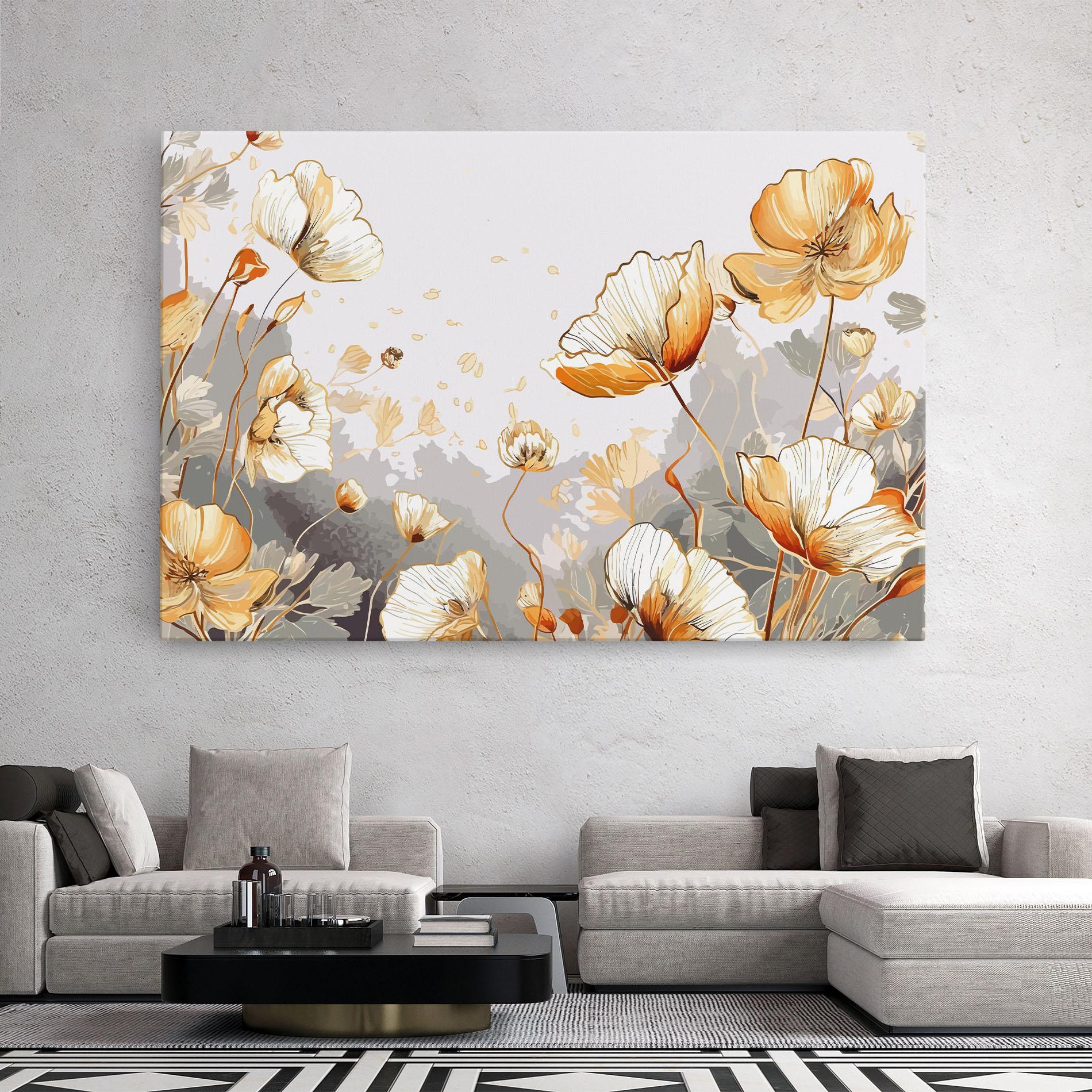 Tablou Canvas Gold Poppies mockup 2