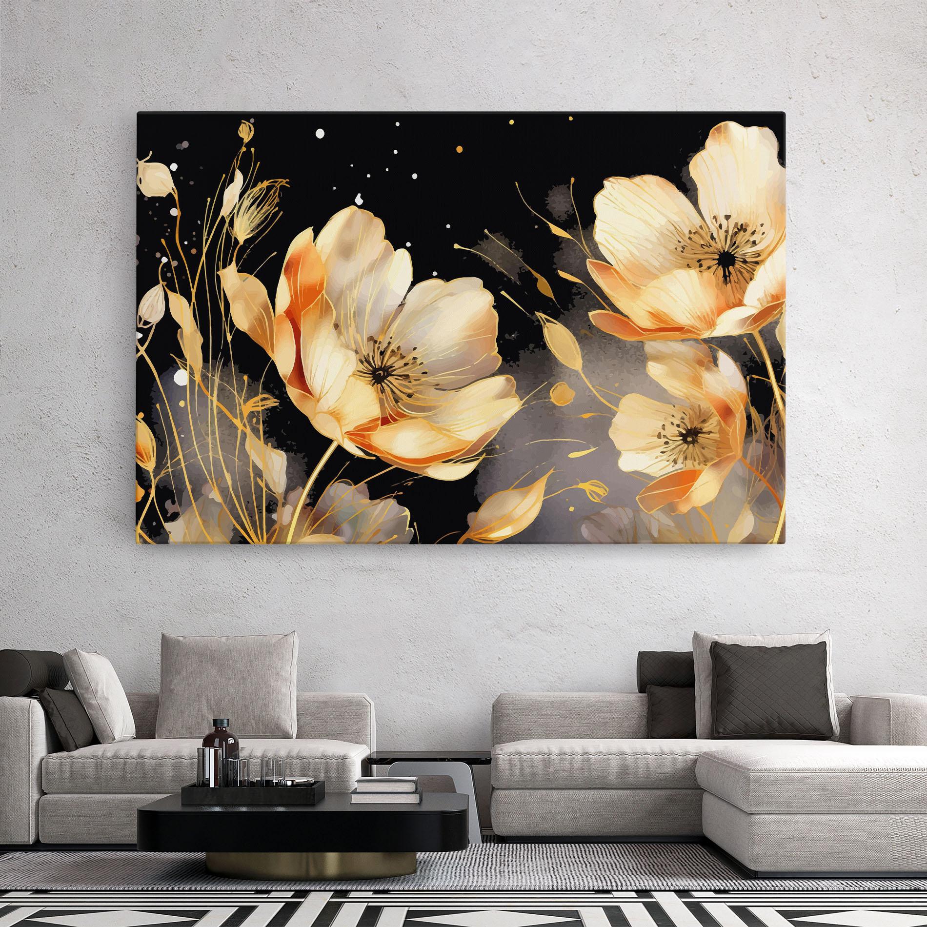 Tablou Canvas Gold Poppy Black mockup 2