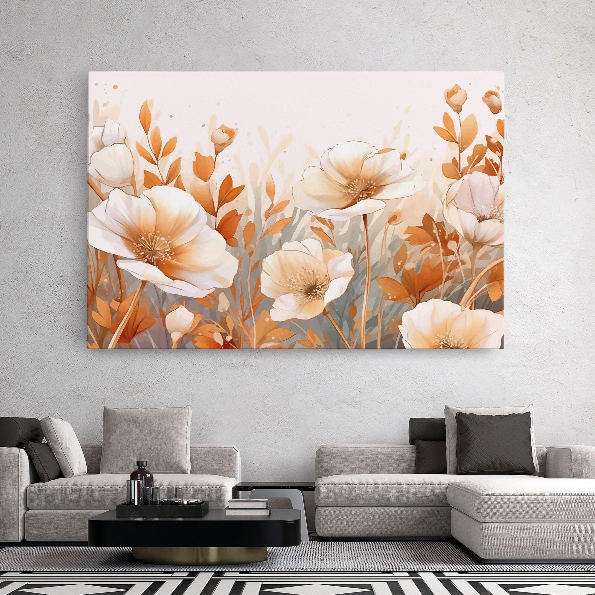Tablou Canvas Orange Cream Poppy mockup 2