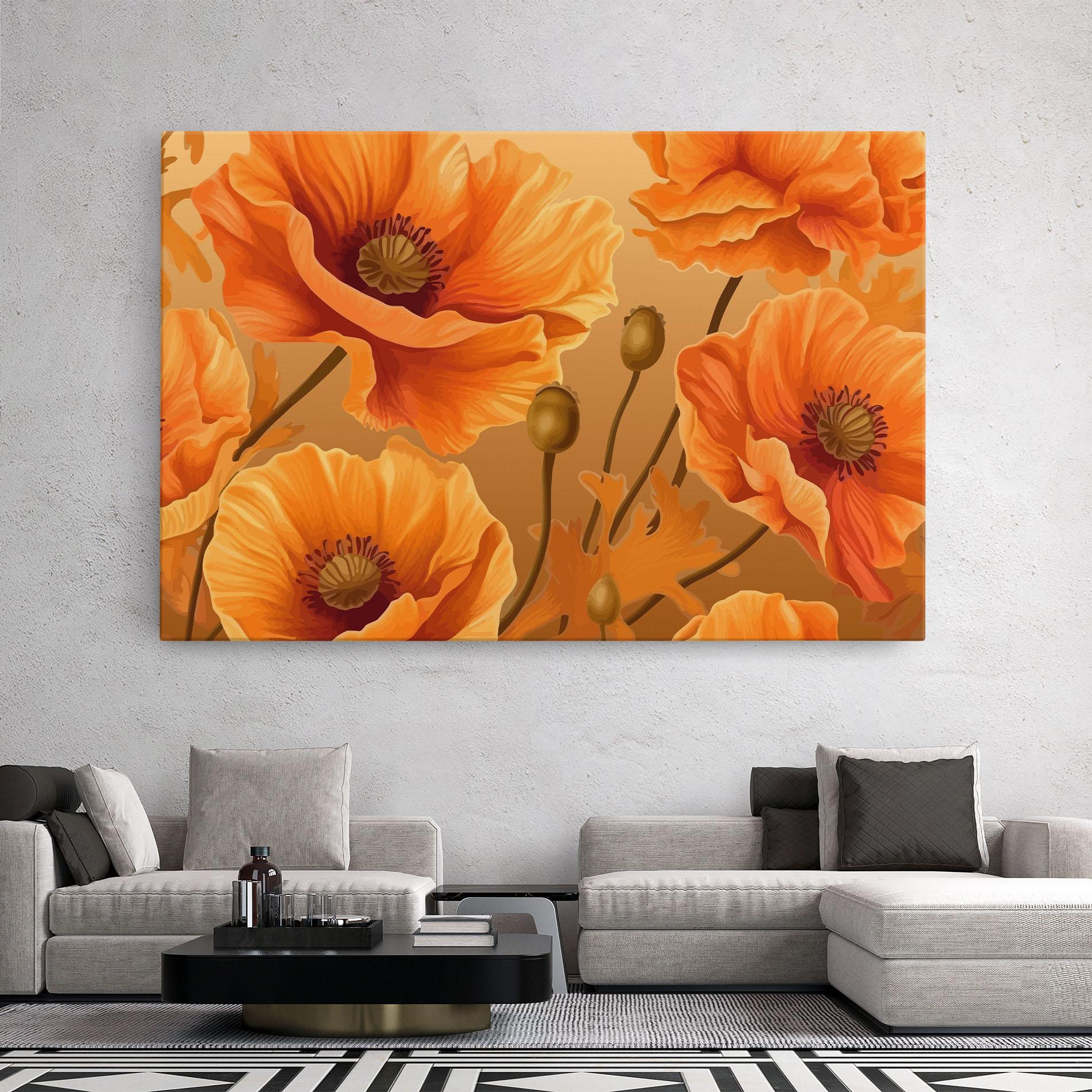 Tablou Canvas Pastel Orange Poppy mockup 2