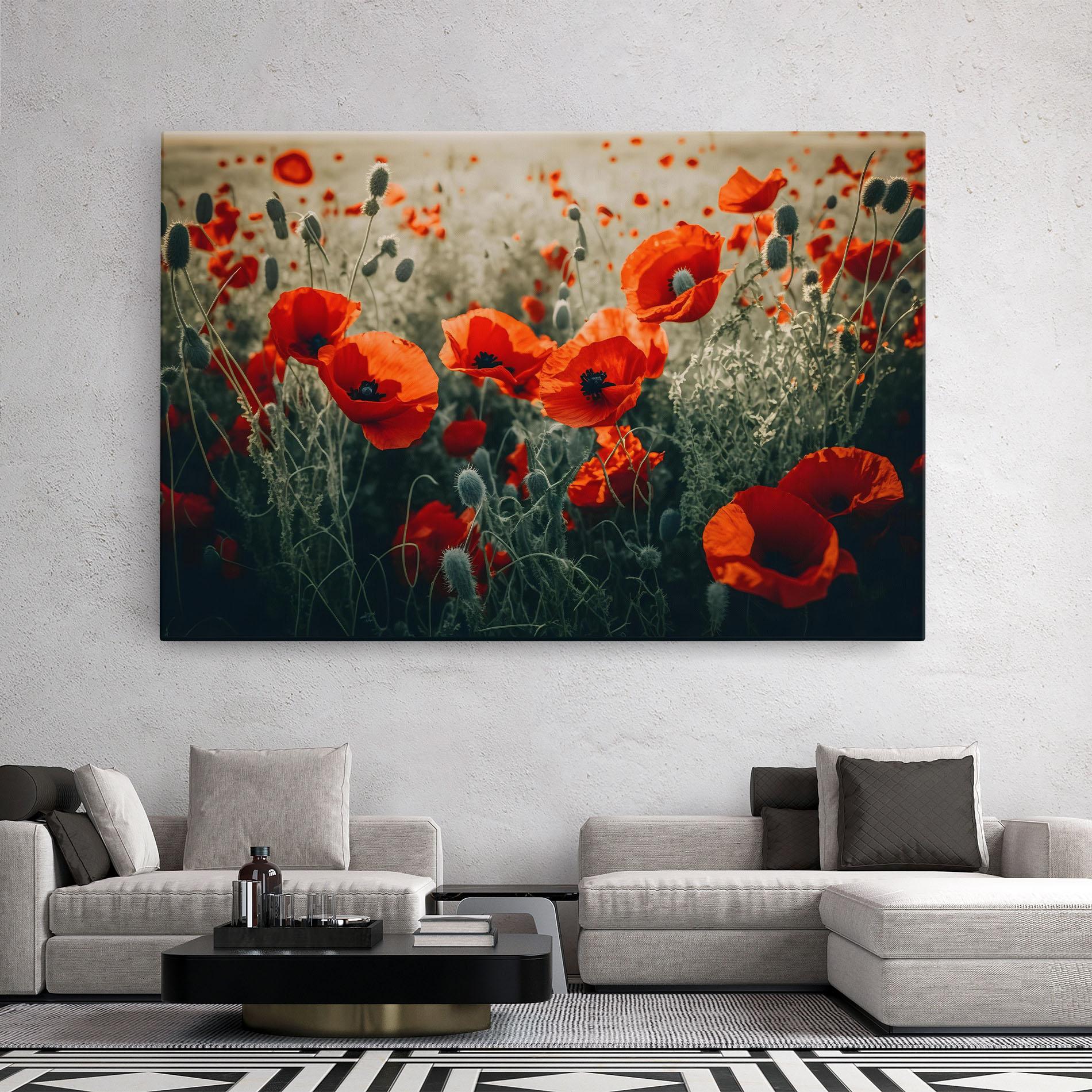 Tablou Canvas Poppy Grass Field mockup 2