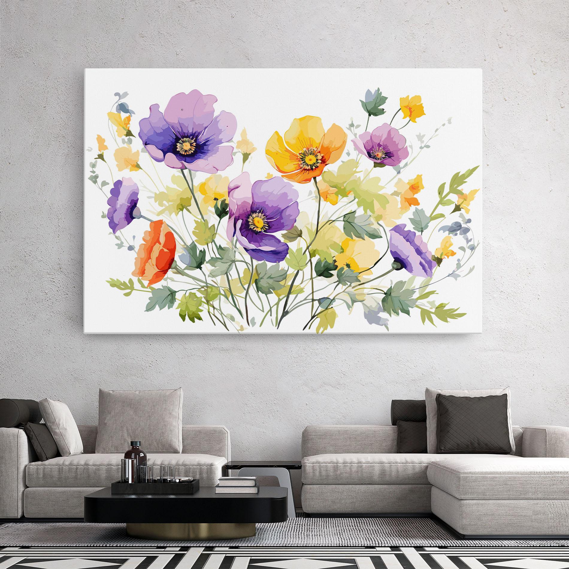 Tablou Canvas Purple Orange Poppy mockup 2