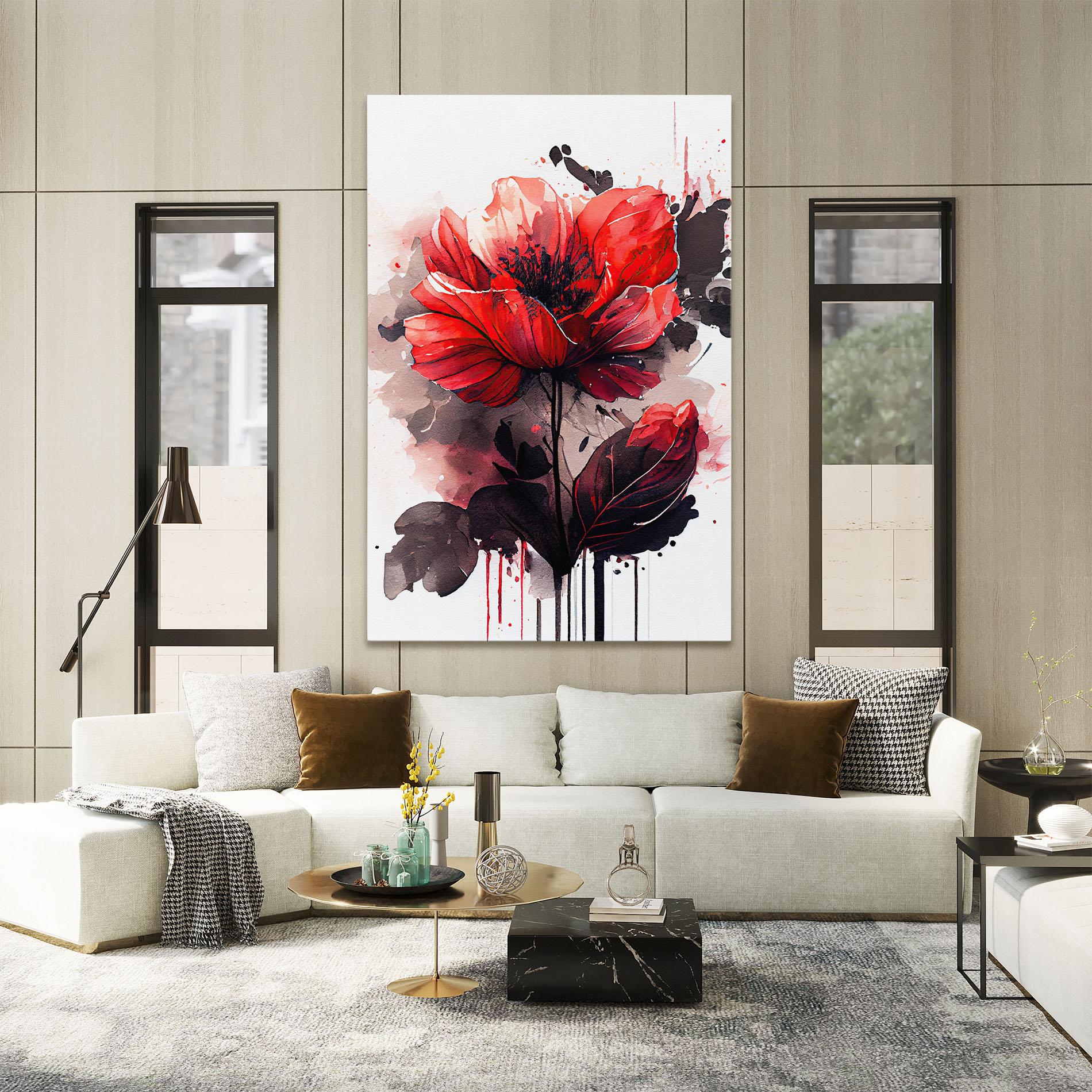 Tablou Canvas Watercolor Poppy mockup 2