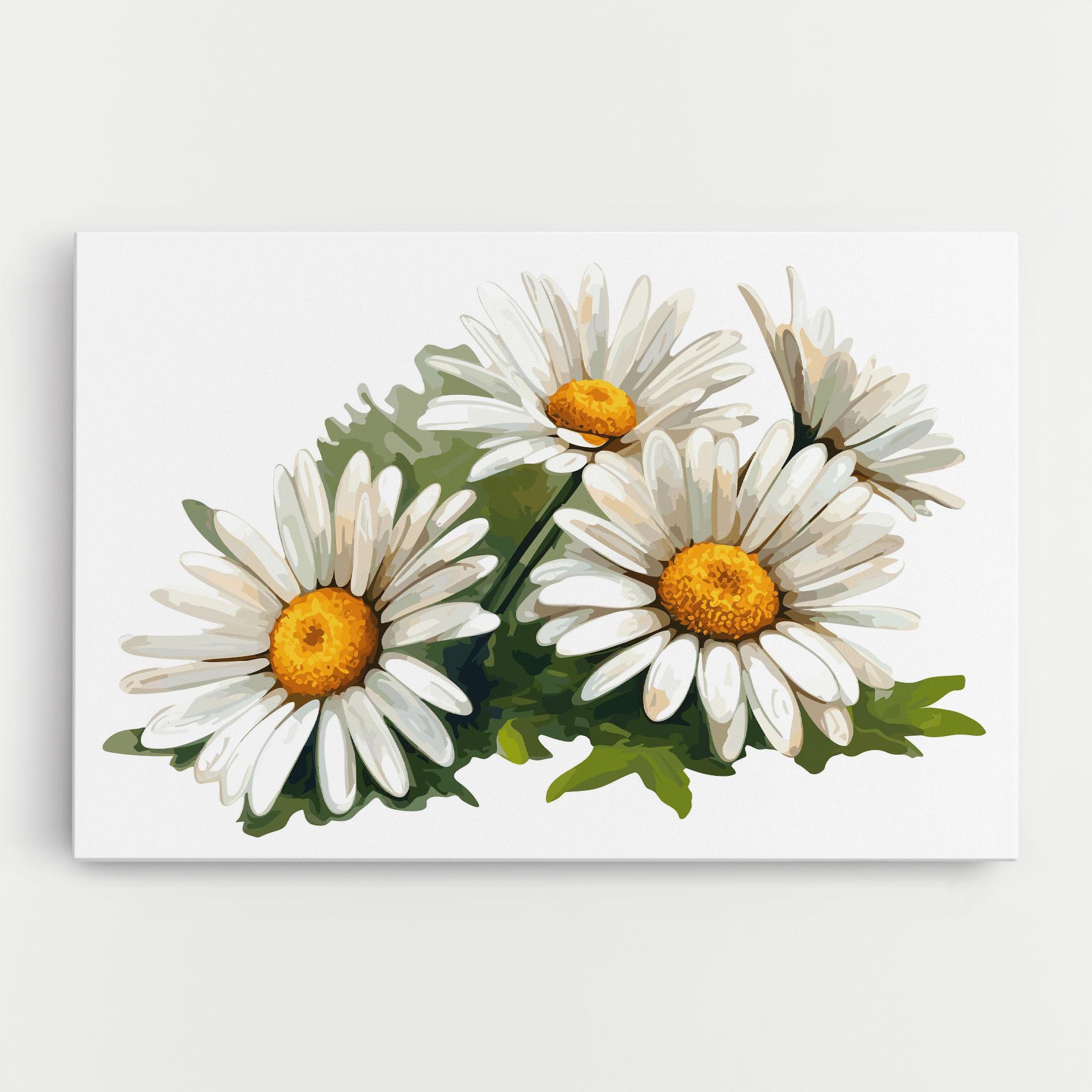 Tablou Canvas Grey White Daisy mockup 0
