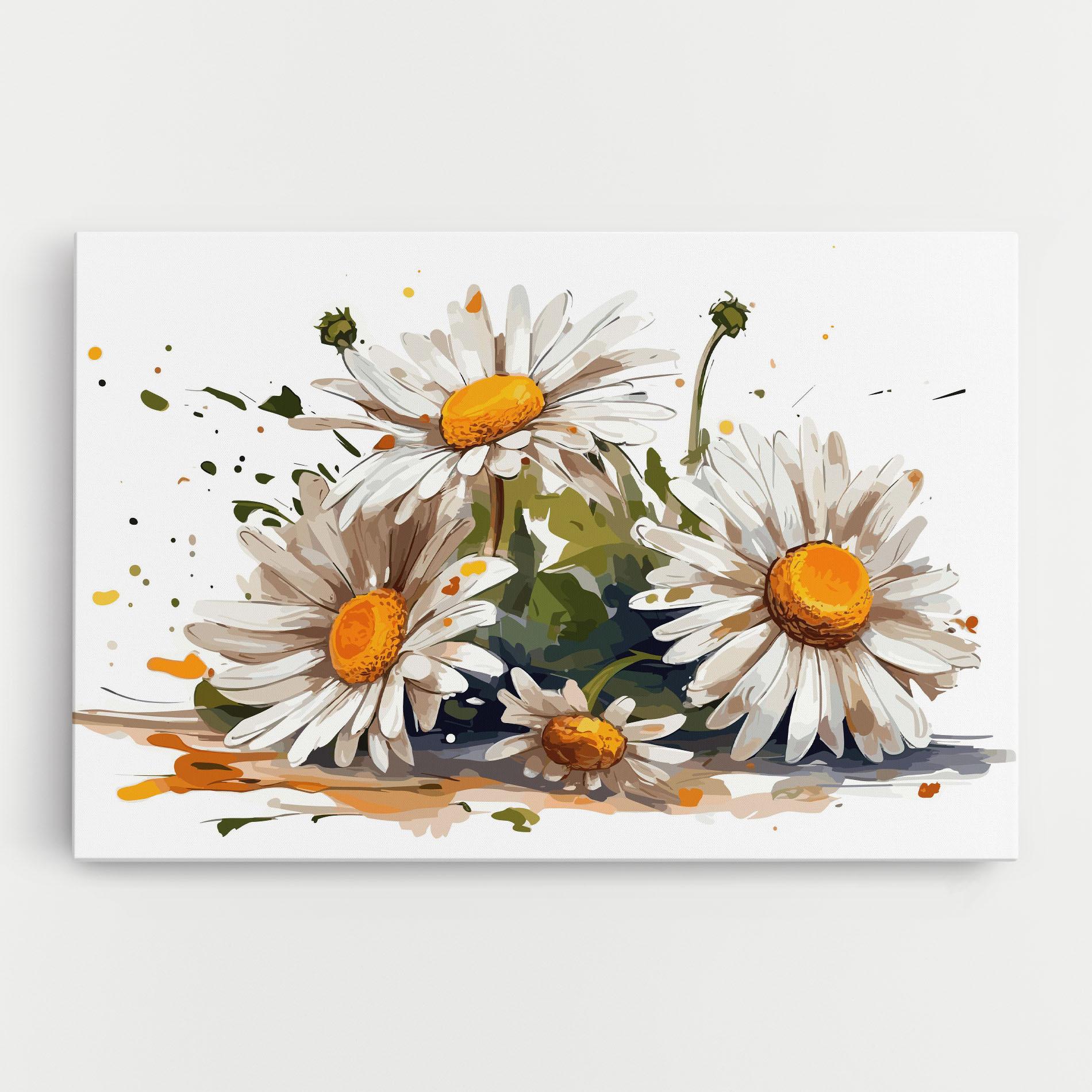 Tablou Canvas White Beautiful Daisy mockup 0