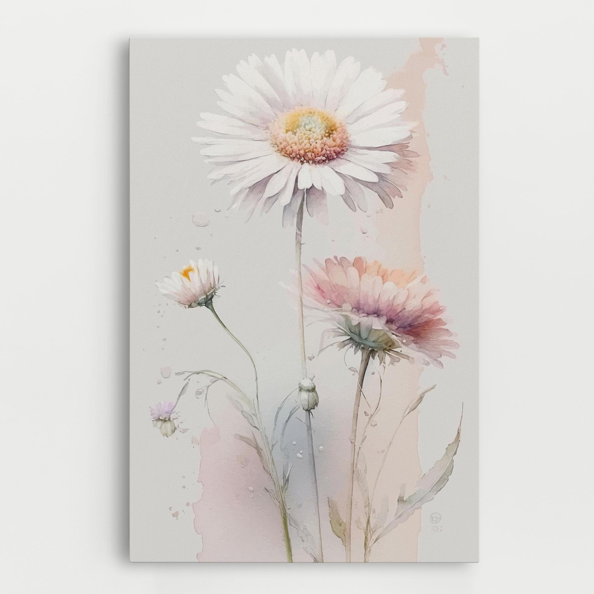 Tablou Canvas White Painted Daisy mockup 0