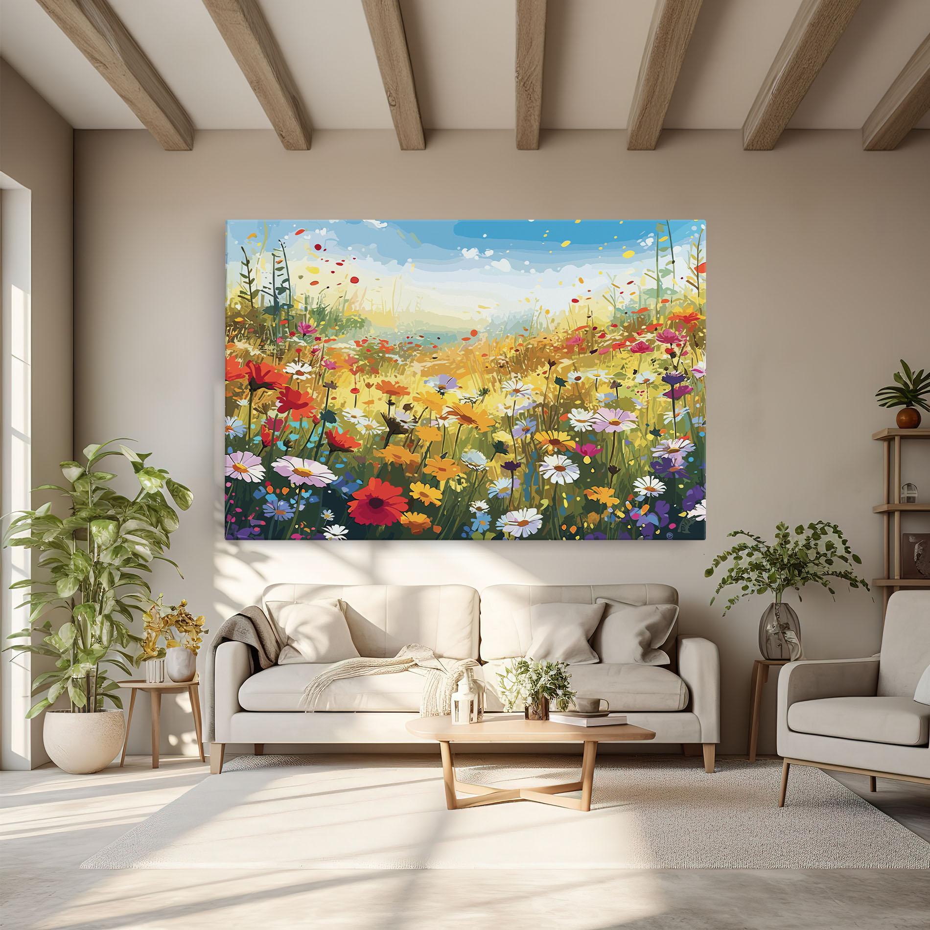 Tablou Canvas Colorful Daisy Mix mockup 6