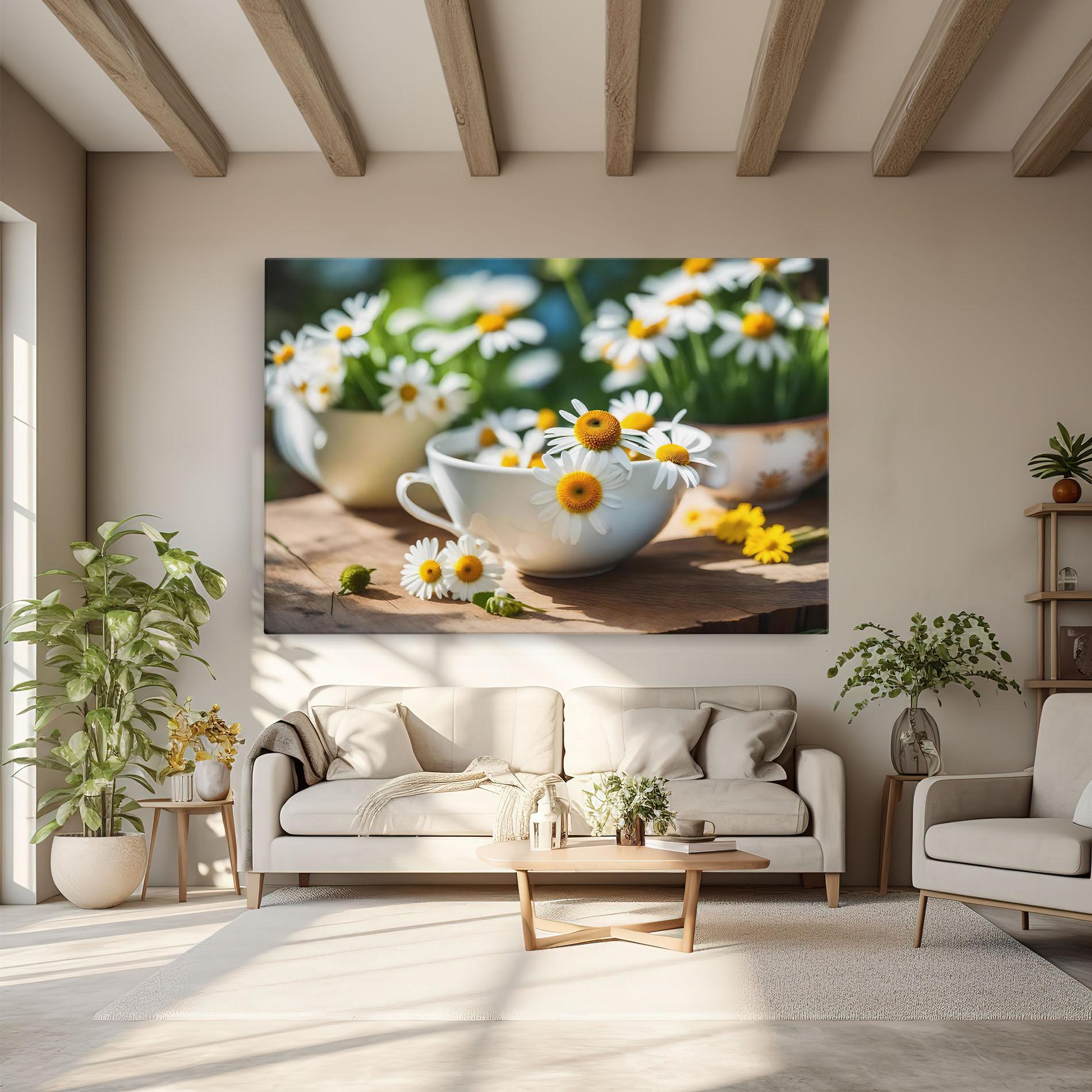 Tablou Canvas Daisies In A Cup mockup 6