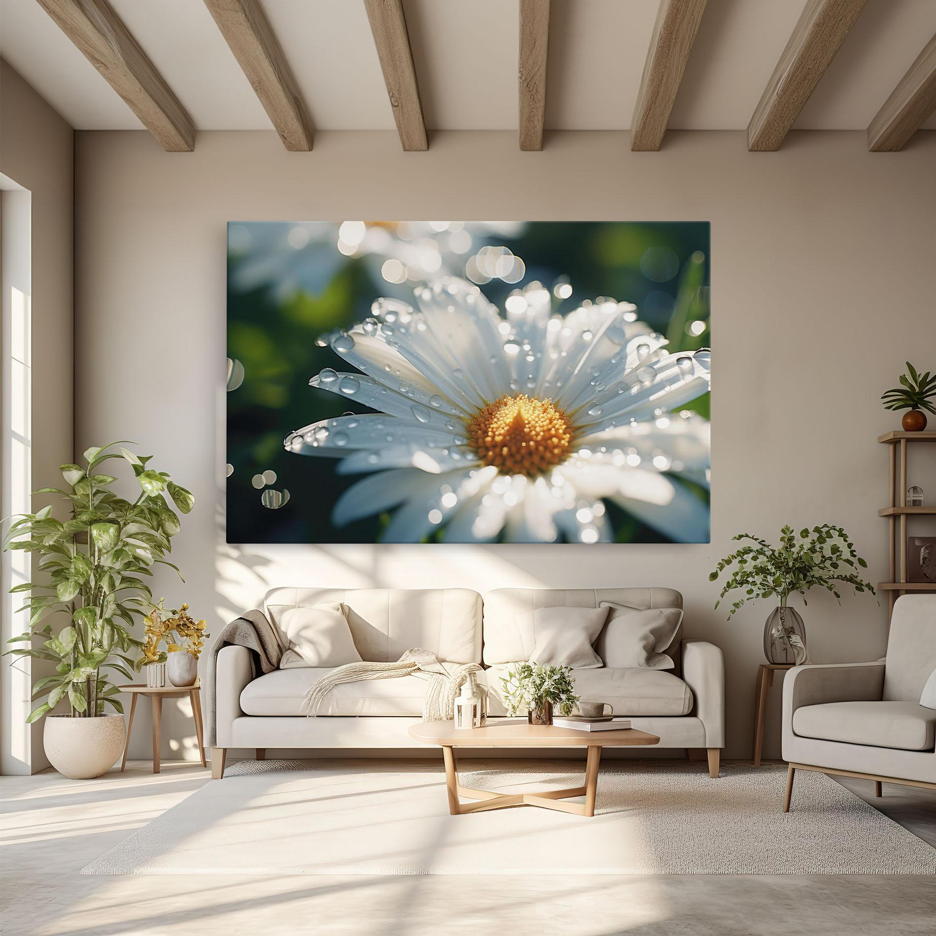 Tablou Canvas Daisy After Rain Close Up mockup 6