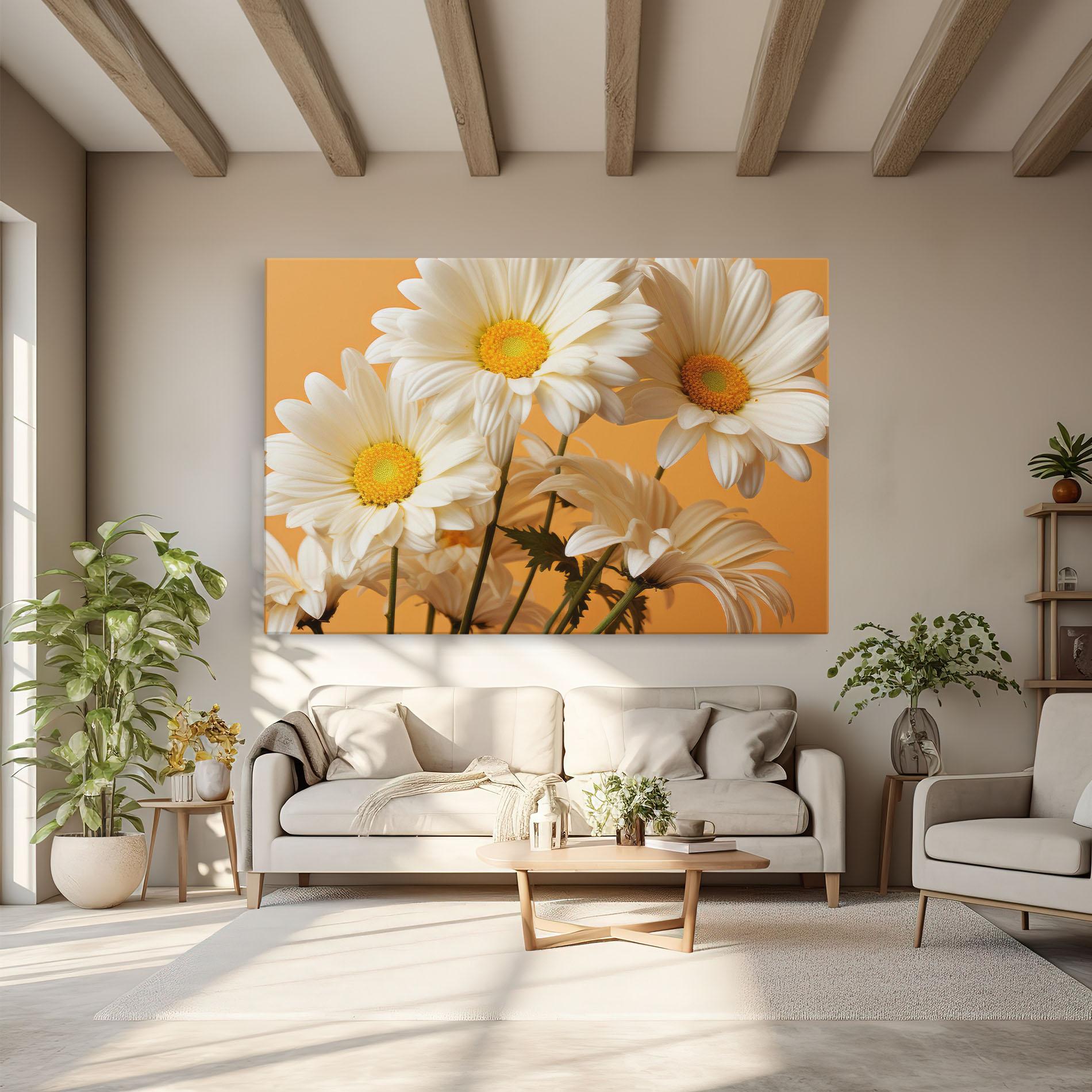 Tablou Canvas Daisy On Orange mockup 6