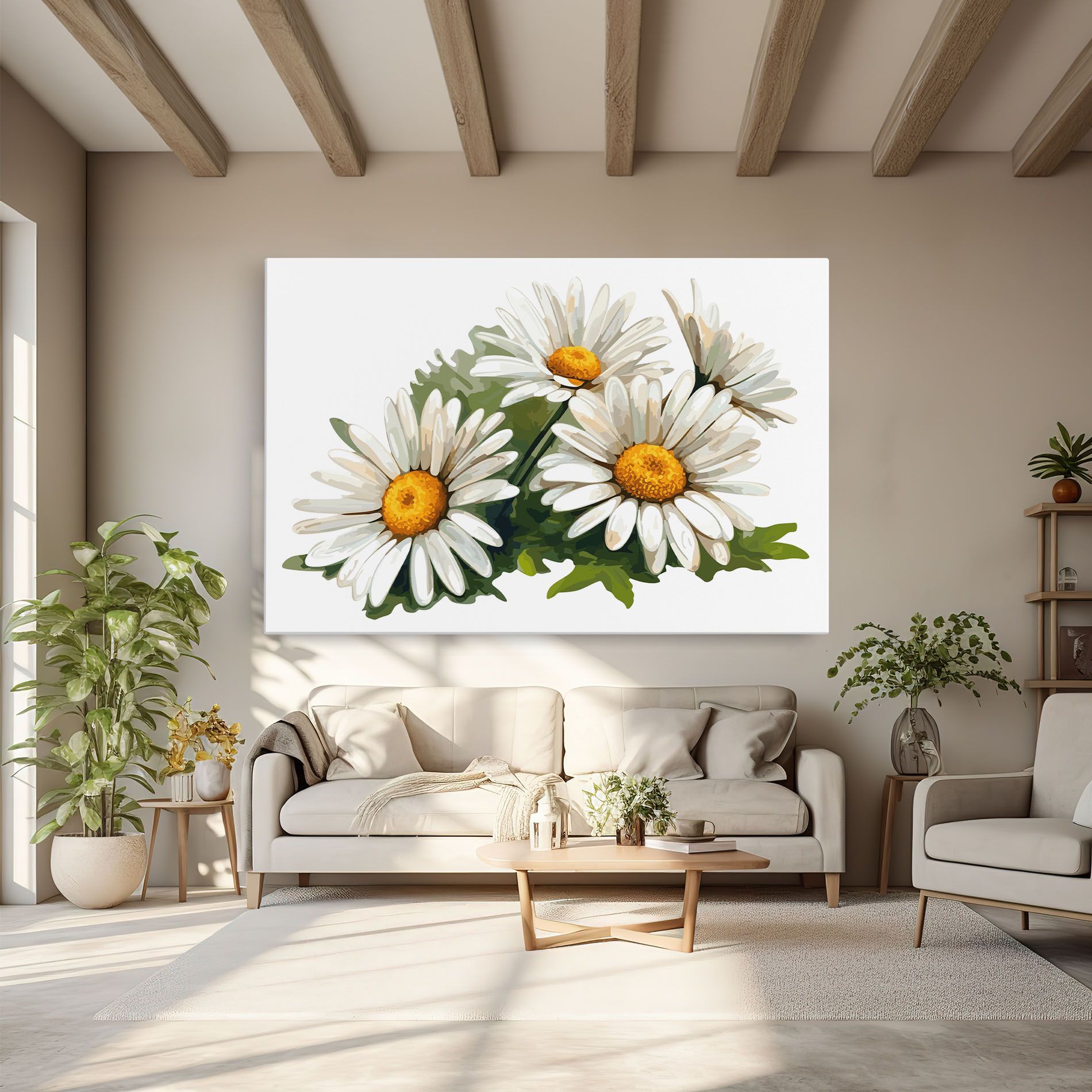 Grey White Daisy mockup 6