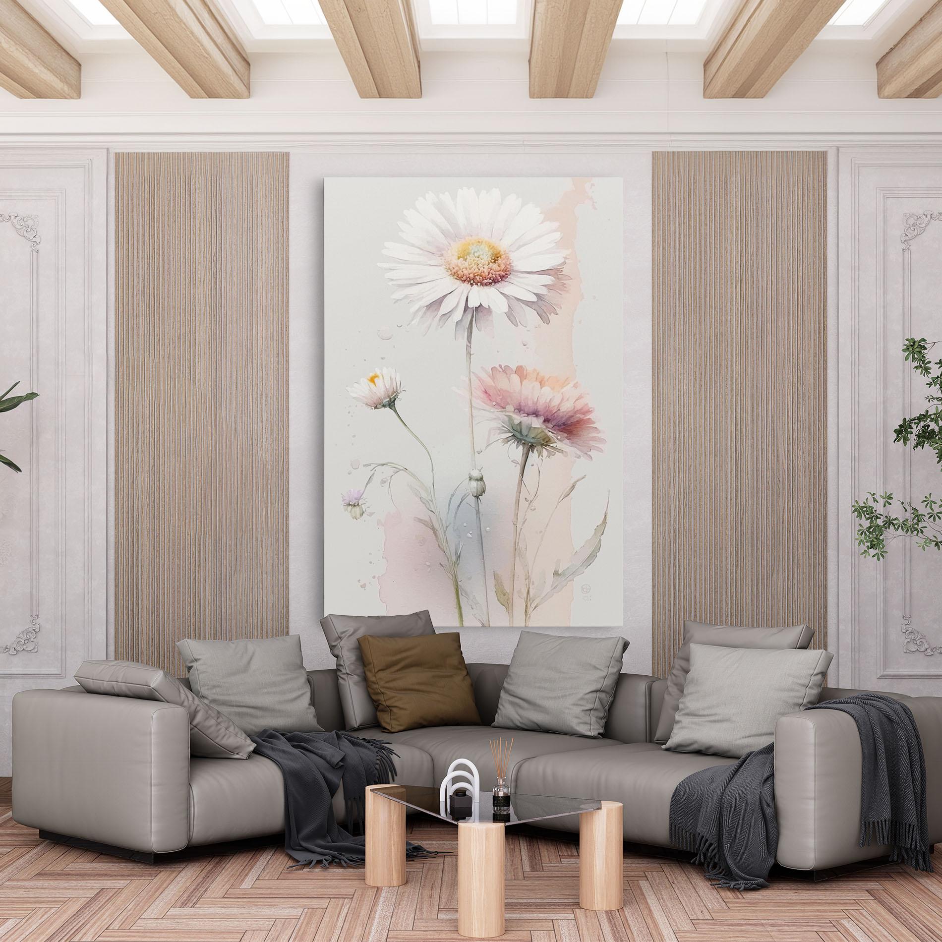 Tablou Canvas White Painted Daisy mockup 6