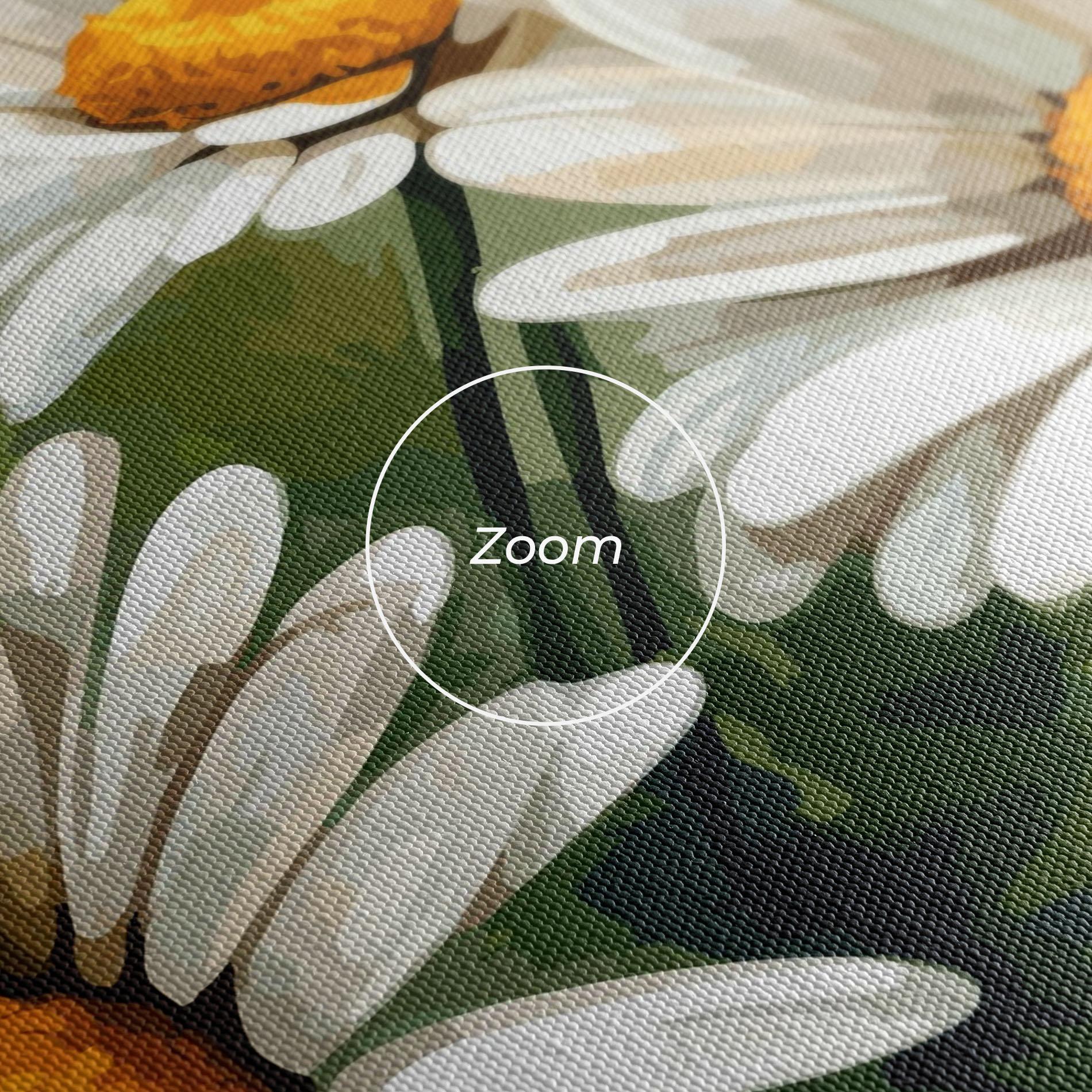 Tablou Canvas Grey White Daisy mockup 3