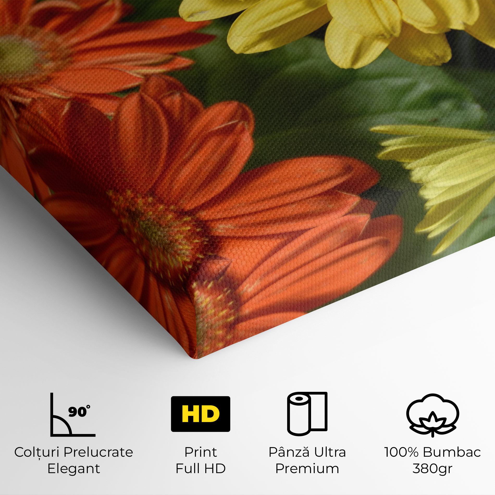 Tablou Canvas Orange Yellow Daisy mockup 4