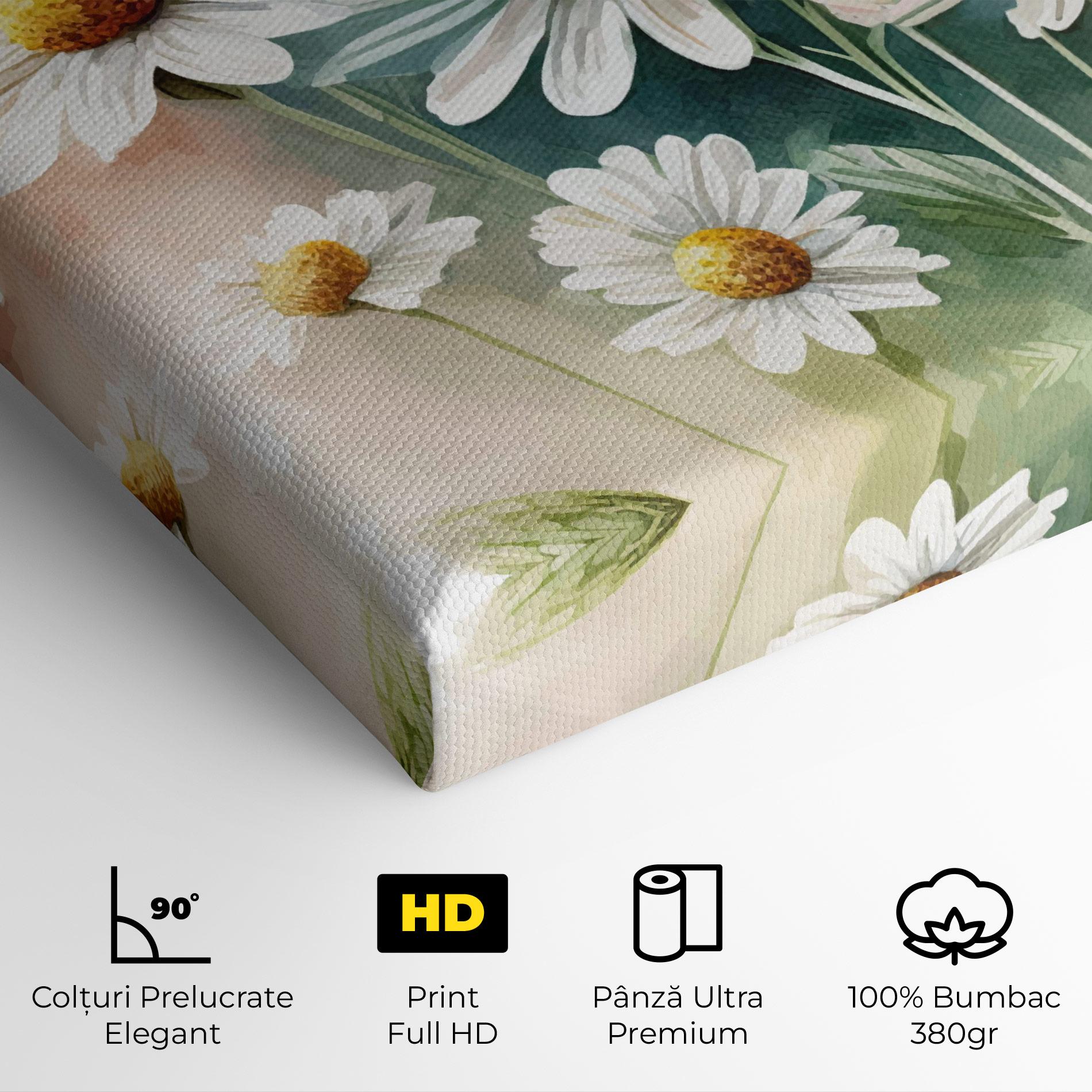Tablou Canvas White Daisy Art mockup 4